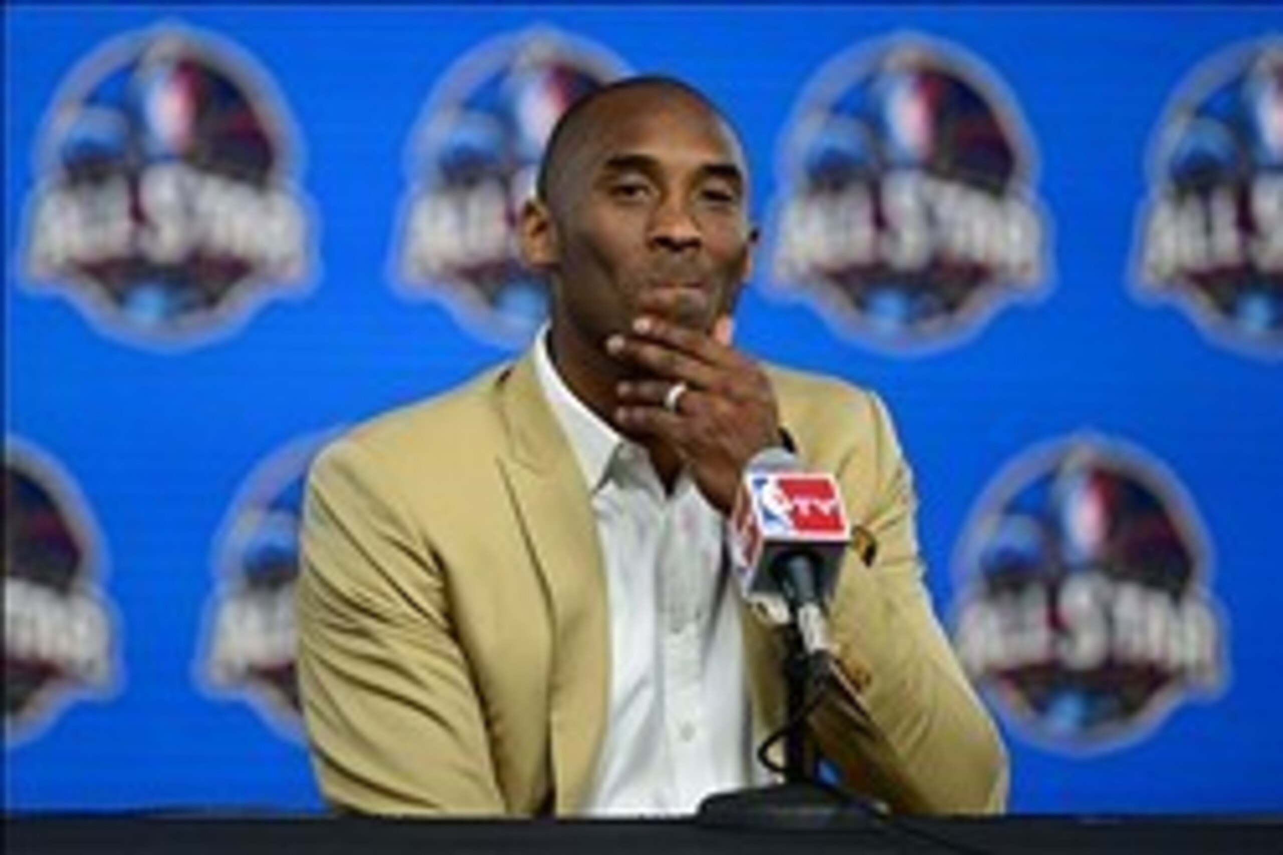 Feb 16, 2014; New Orleans, LA, USA; Los Angeles Lakers guard Kobe Bryant speaks during a press conference before the 2014 NBA All-Star Game at the Smoothie King Center. Mandatory Credit: Bob Donnan-USA TODAY Sports