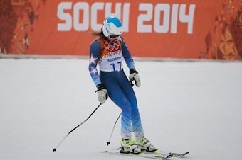 Four-time Olympic medalist Julia Mancuso failed to finish her first run