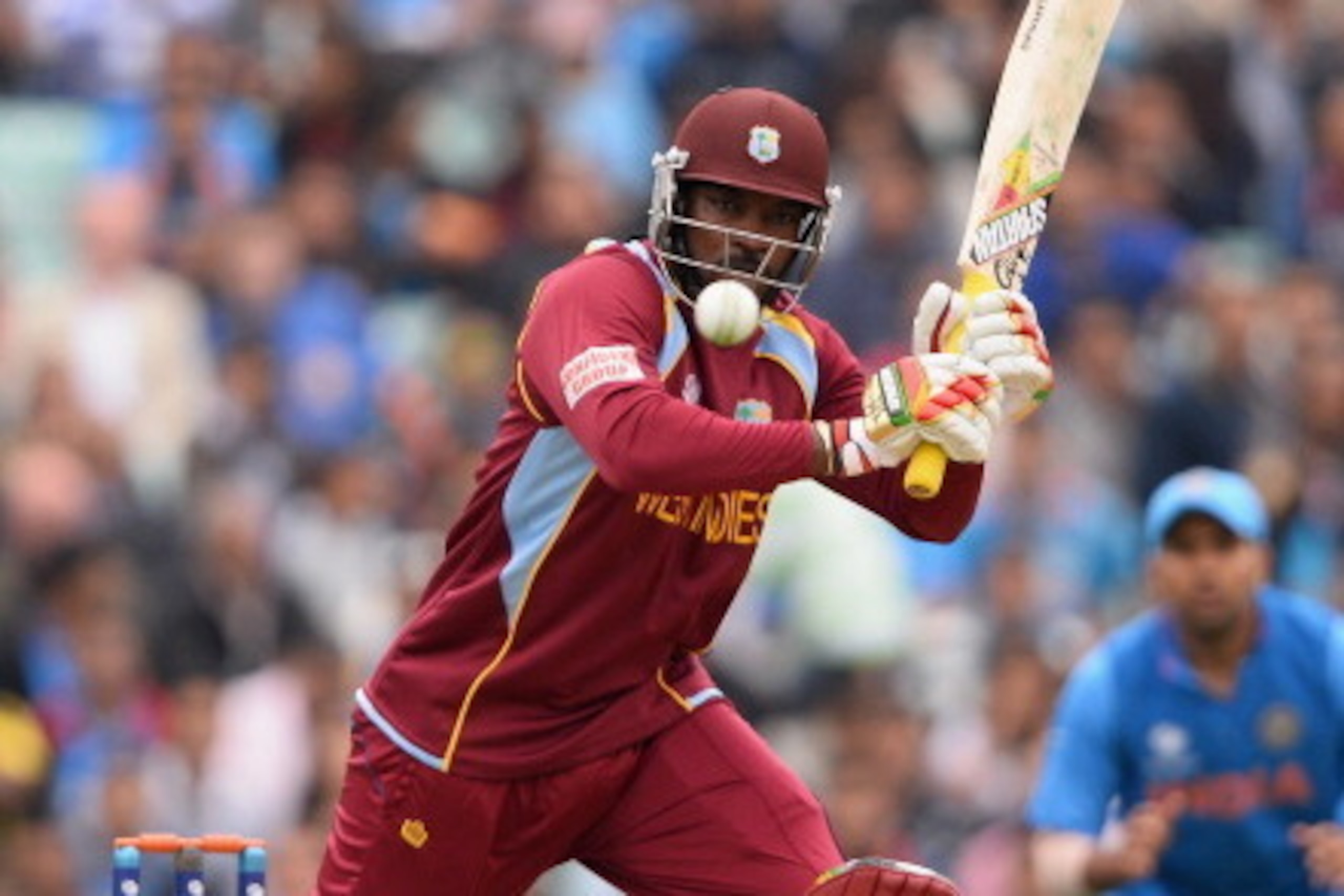 LONDON, ENGLAND - JUNE 11: Chris Gayle of West Indies hits out in his brief innings during the ICC Champions Trophy Group B match between India and West Indies at The Kia Oval on June 11, 2013 in London, England. (Photo by Mike Hewitt/Getty Images) LONDON, ENGLAND - JUNE 11: Chris Gayle of West Indies hits out in his brief innings during the ICC Champions Trophy Group B match between India and West Indies at The Kia Oval on June 11, 2013 in London, England. (Photo by Mike Hewitt/Getty Images)