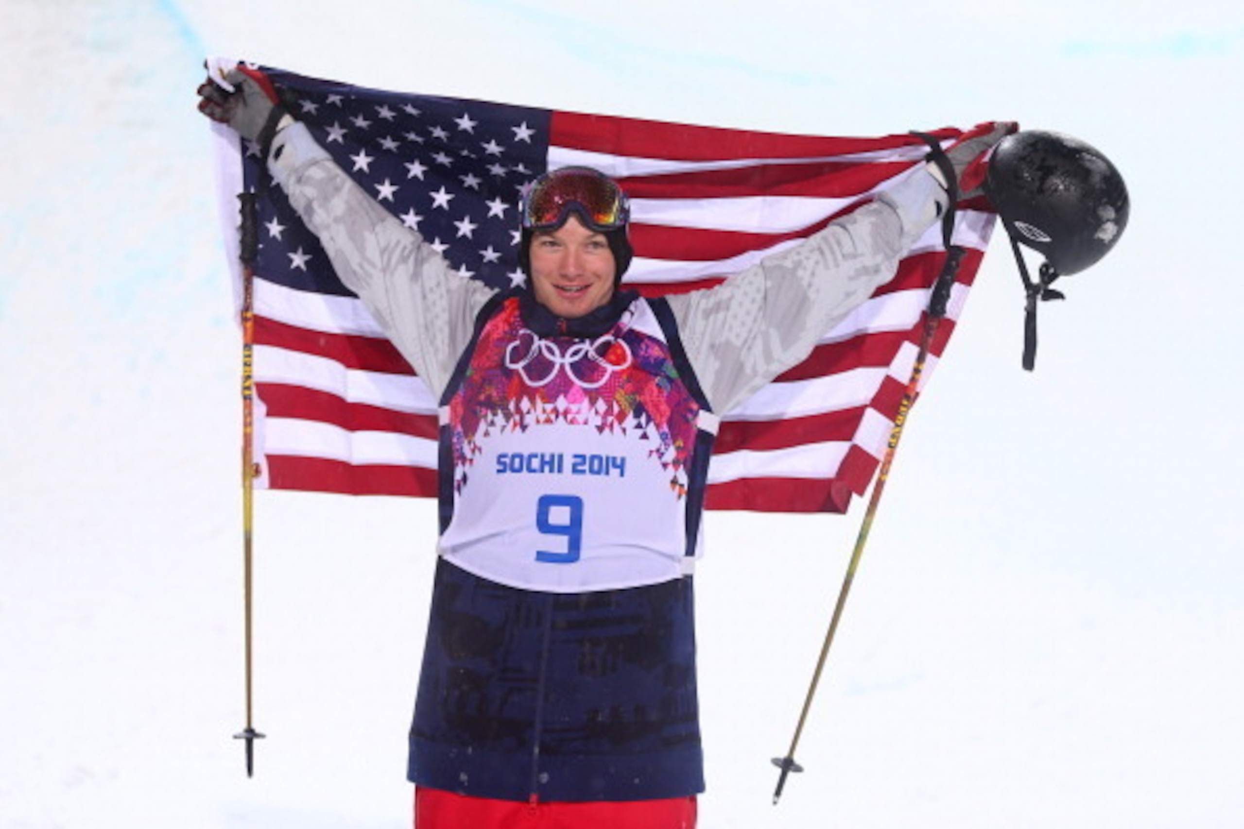 SOCHI, RUSSIA - FEBRUARY 18: Gold medalist David Wise of the United States celebrates after the Freestyle Skiing Men's Ski Halfpipe Finals on day eleven of the 2014 2014 Winter Olympics at Rosa Khutor Extreme Park on February 18, 2014 in Sochi, Russia. SOCHI, RUSSIA - FEBRUARY 18: Gold medalist David Wise of the United States celebrates after the Freestyle Skiing Men's Ski Halfpipe Finals on day eleven of the 2014 2014 Winter Olympics at Rosa Khutor Extreme Park on February 18, 2014 in Sochi, Russia.