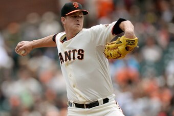 SAN FRANCISCO, CA - AUGUST 11:  Matt Cain #18 of the San Francisco Giants pitches against the Baltimore Orioles at AT&T Park on August 11, 2013 in San Francisco, California.  (Photo by Thearon W. Henderson/Getty Images)