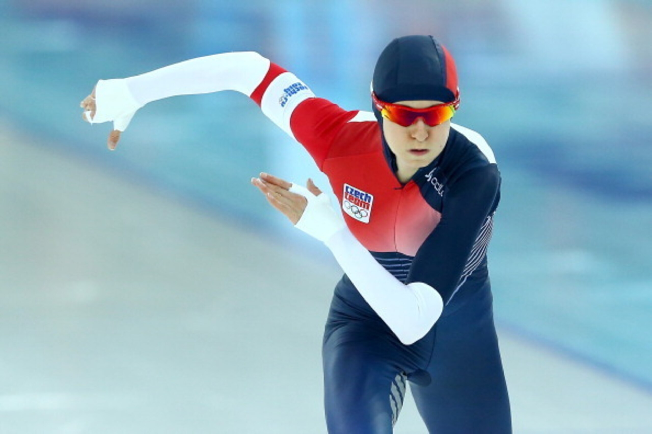 SOCHI, RUSSIA - FEBRUARY 09:  Martina Sablikova of the Czech Republic competes during the Women's 3000m Speed Skating event during day 2 of the Sochi 2014 Winter Olympics at Adler Arena Skating Center on February 9, 2014 in Sochi, Russia.  (Photo by Stree