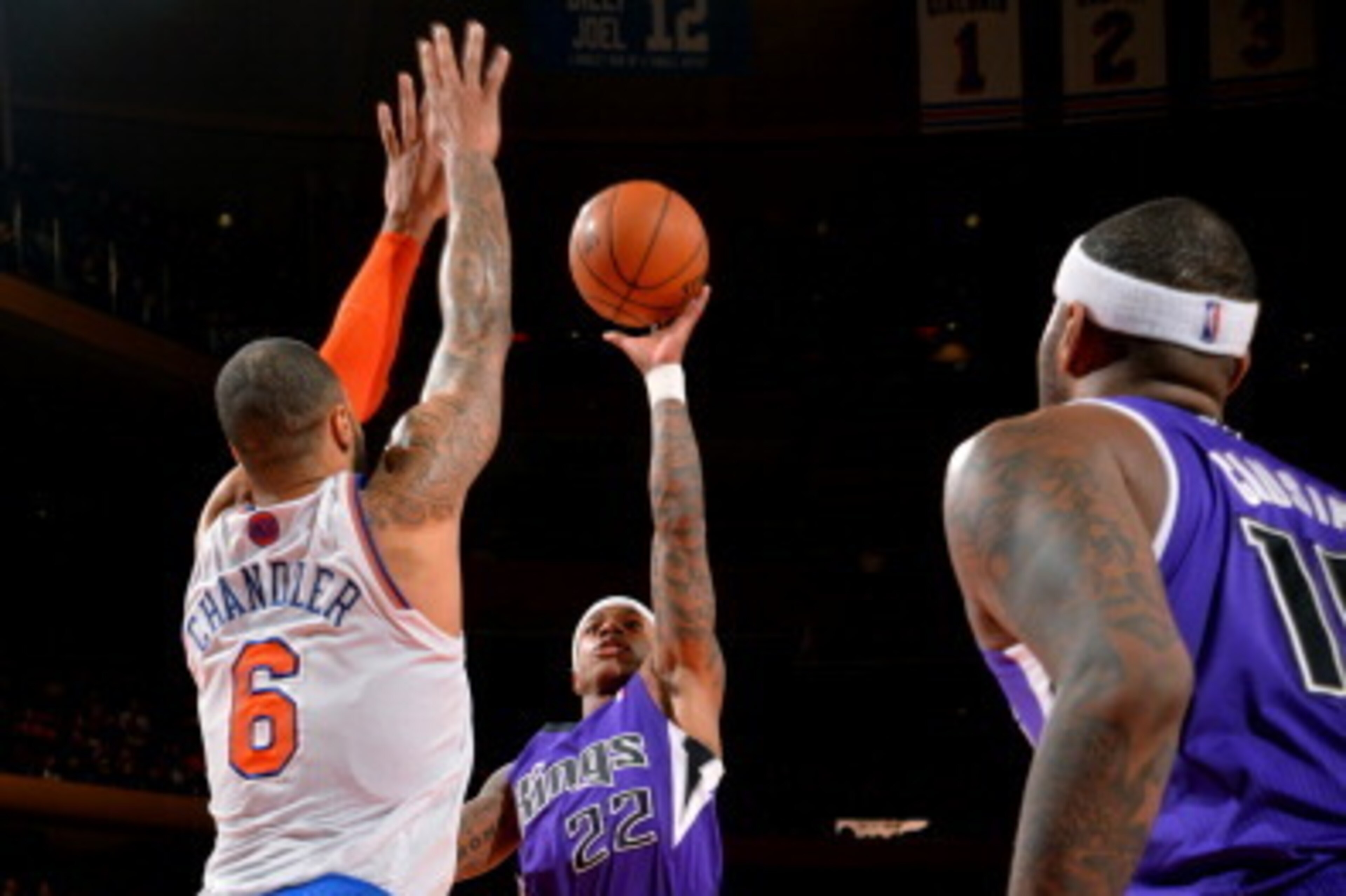 NEW YORK, NY - FEBRUARY 12: Isaiah Thomas #22 of the Sacramento Kings shoots against the New York Knicks at Madison Square Garden in New York City, New York. NOTE TO USER: User expressly acknowledges and agrees that, by downloading and or using this photo
