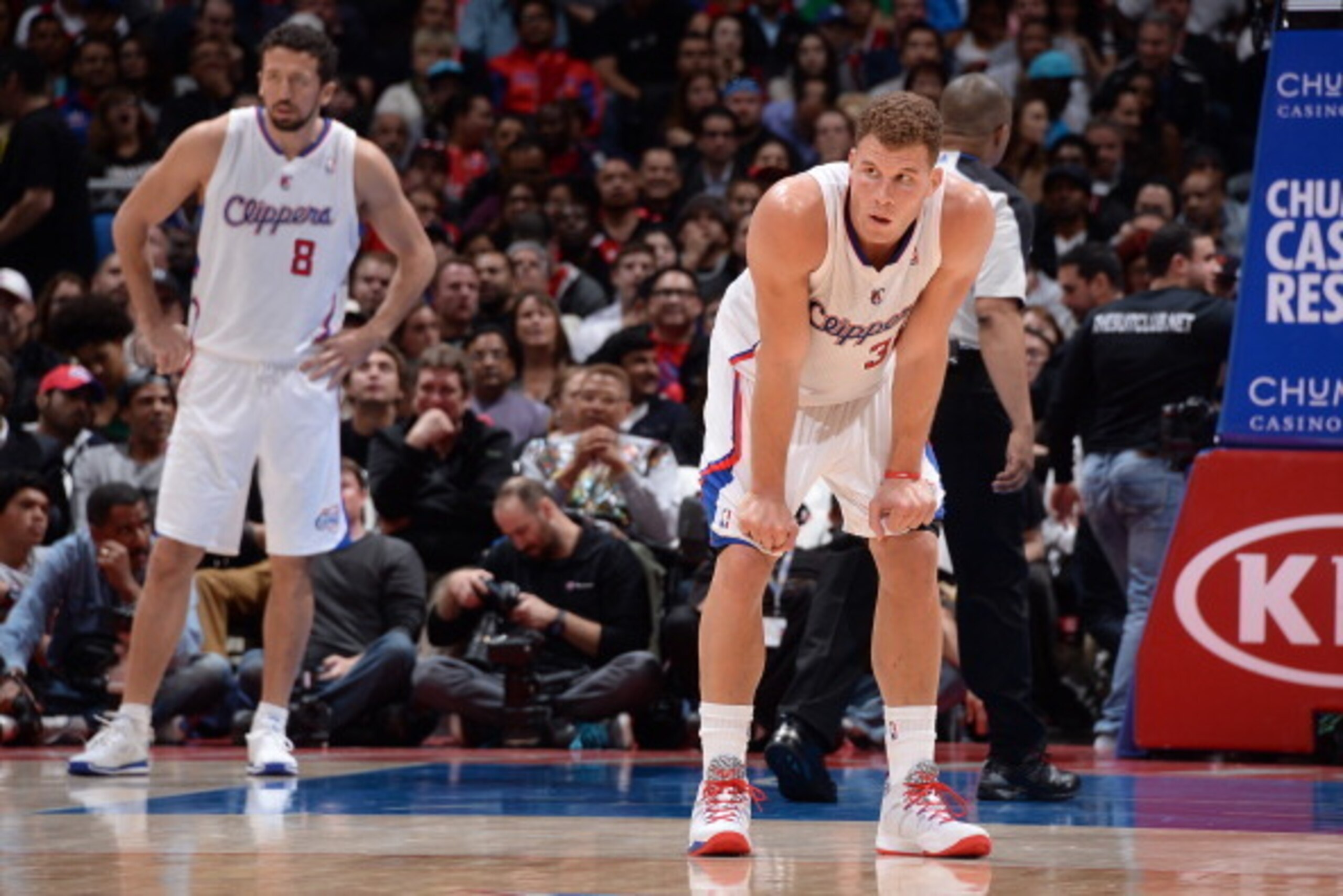 LOS ANGELES, CA - FEBRUARY 18: Blake Griffin #32 of the Los Angeles Clippers during a game against the San Antonio Spurs at STAPLES Center on February 18, 2014 in Los Angeles, California. NOTE TO USER: User expressly acknowledges and agrees that, by downl