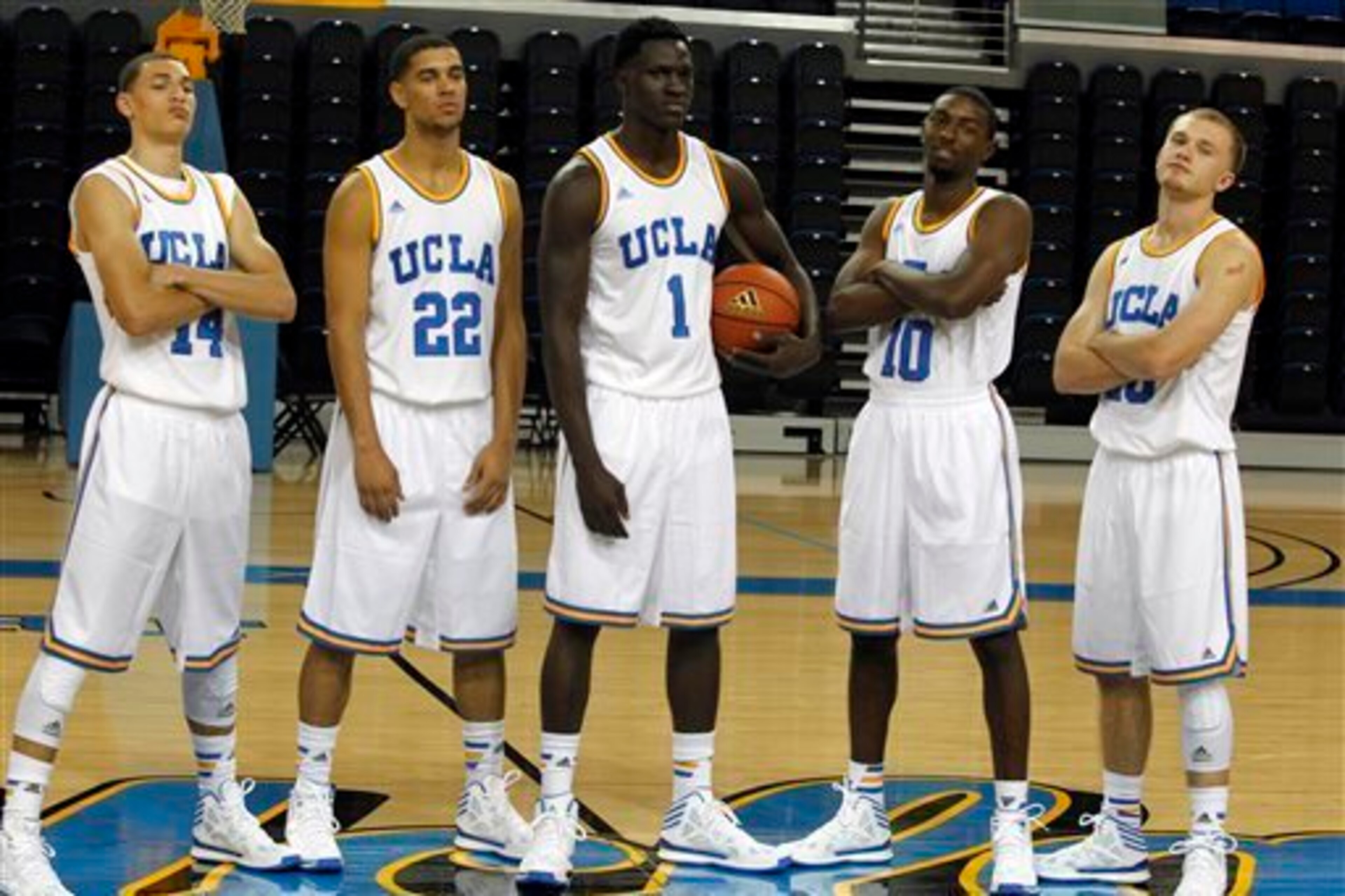 L-R: Freshmen Zach LaVine, Noah Allen, Wanaah Bail, Isaac Hamilton, and Bryce Alford on Media Day