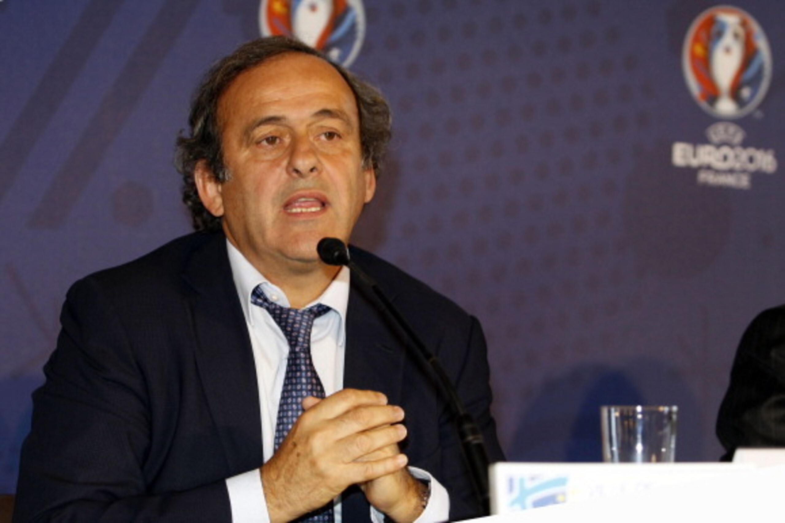 MARSEILLE, FRANCE - OCTOBER 17: UEFA president Michel Platini during the EURO 2016 Steering Committee Meeting, on October 17, 2013 in Marseille, France.  (Photo by Christophe Pallot/Agence Zoom/Getty Images)