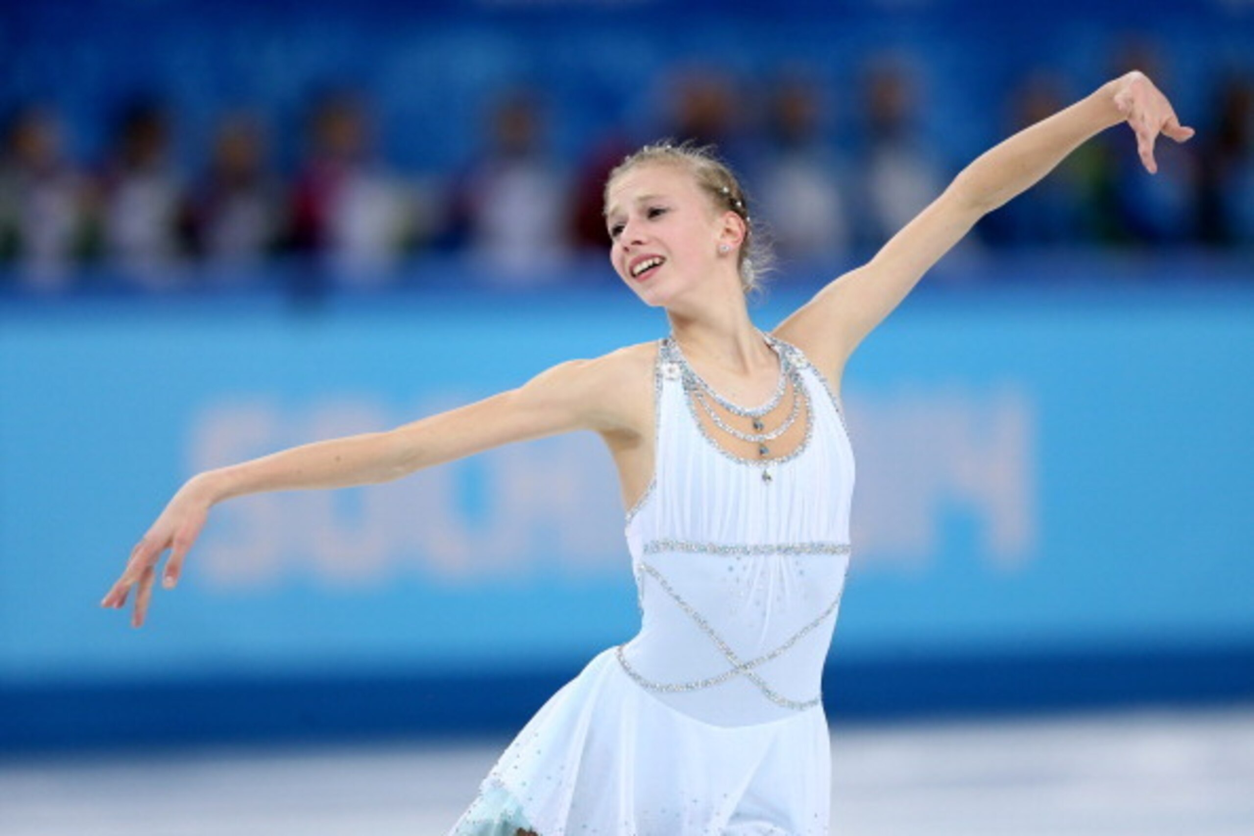 SOCHI, RUSSIA - FEBRUARY 20:  Polina Edmunds of the United States competes in the Figure Skating Ladies' Free Skating on day 13 of the Sochi 2014 Winter Olympics at Iceberg Skating Palace on February 20, 2014 in Sochi, Russia.  (Photo by Matthew Stockman/