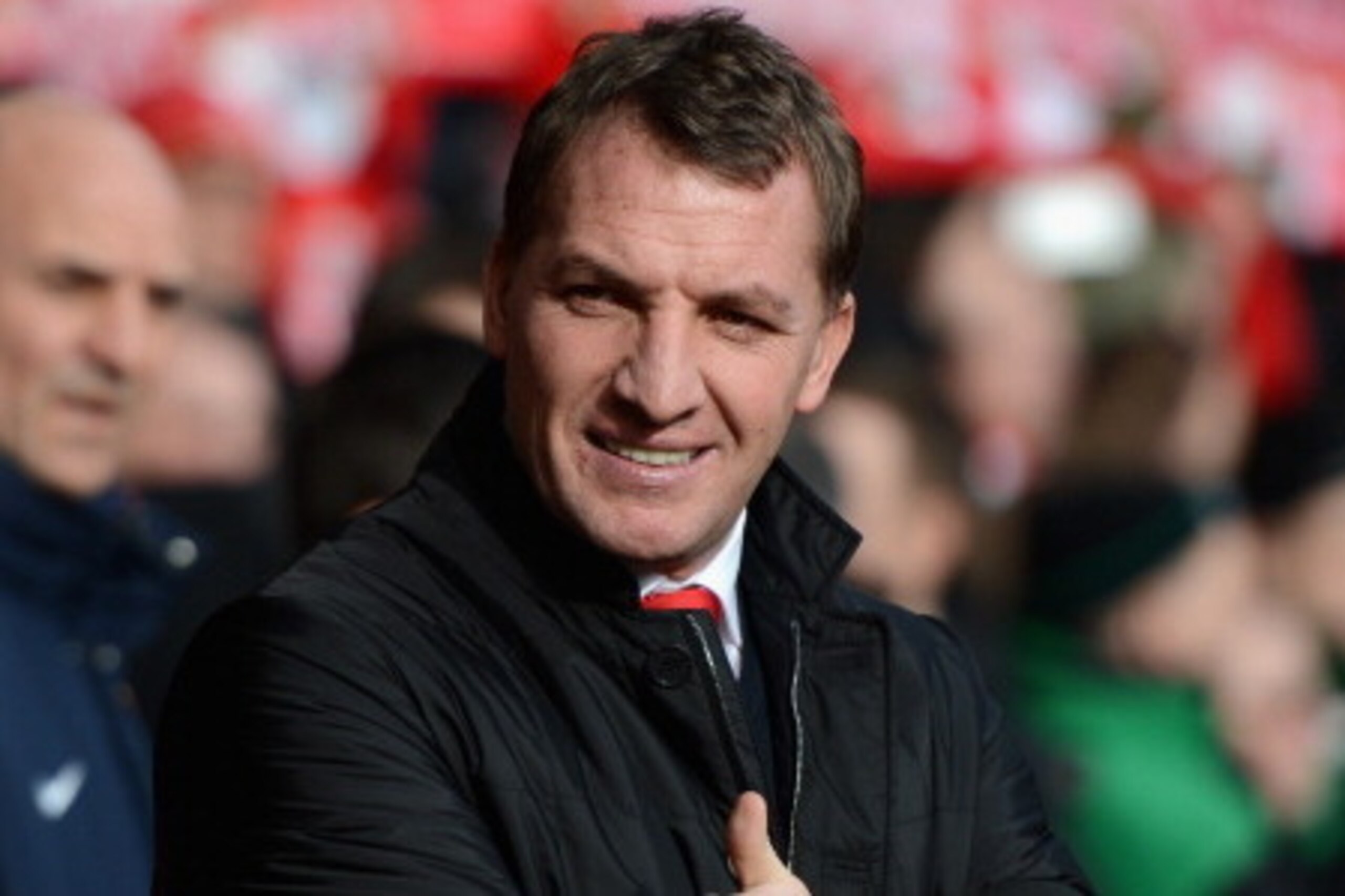 LIVERPOOL, ENGLAND - FEBRUARY 08:  Liverpool Manager Brendan Rodgers gives a thumbs up prior to the Barclays Premier League match between Liverpool and Arsenal at Anfield on February 8, 2014 in Liverpool, England.  (Photo by Michael Regan/Getty Images)