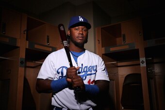 GLENDALE, AZ - FEBRUARY 20:  Hanley Ramirez #13 of the Los Angeles Dodgers poses for a portrait during spring training photo day at Camelback Ranch on February 20, 2014 in Glendale, Arizona.  (Photo by Christian Petersen/Getty Images)
