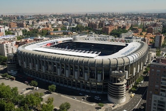 MADRID, SPAIN - SEPTEMBER 12:  (FILE)  An exterior view of Real Madrid 's Santiago Bernabeu stadium on September 12, 2013. The European Union has opened a probe into whether Real Madrid, FC Barcelona and 5 other Spanish clubs have recieved unfair preferen