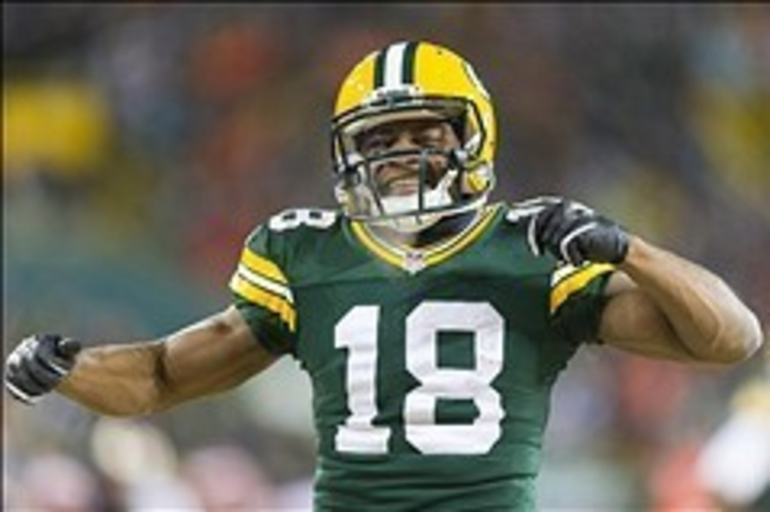 Jan 5, 2014; Green Bay, WI, USA; Green Bay Packers wide receiver Randall Cobb (18) celebrates a catch during the fourth quarter against the San Francisco 49ers during the 2013 NFC wild card playoff football game at Lambeau Field. Mandatory Credit: Jeff Ha Jan 5, 2014; Green Bay, WI, USA; Green Bay Packers wide receiver Randall Cobb (18) celebrates a catch during the fourth quarter against the San Francisco 49ers during the 2013 NFC wild card playoff football game at Lambeau Field. Mandatory Credit: Jeff Ha