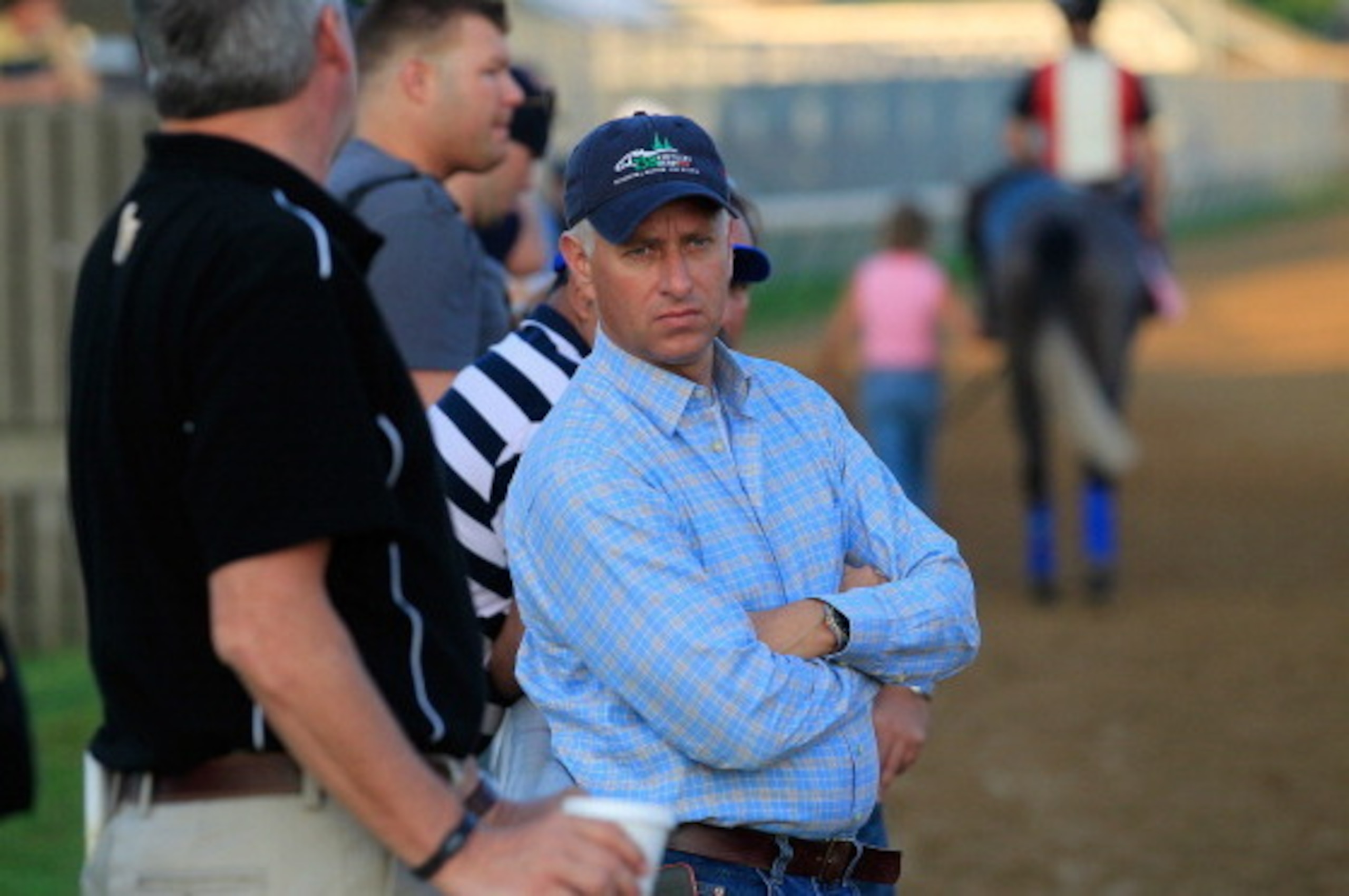 LOUISVILLE, KY - MAY 03: Trainer Todd Pletcher watches his horses train in preparation for the 138th Kentucky Derby at Churchill Downs on May 3, 2012 in Louisville, Kentucky.  (Photo by Rob Carr/Getty Images)