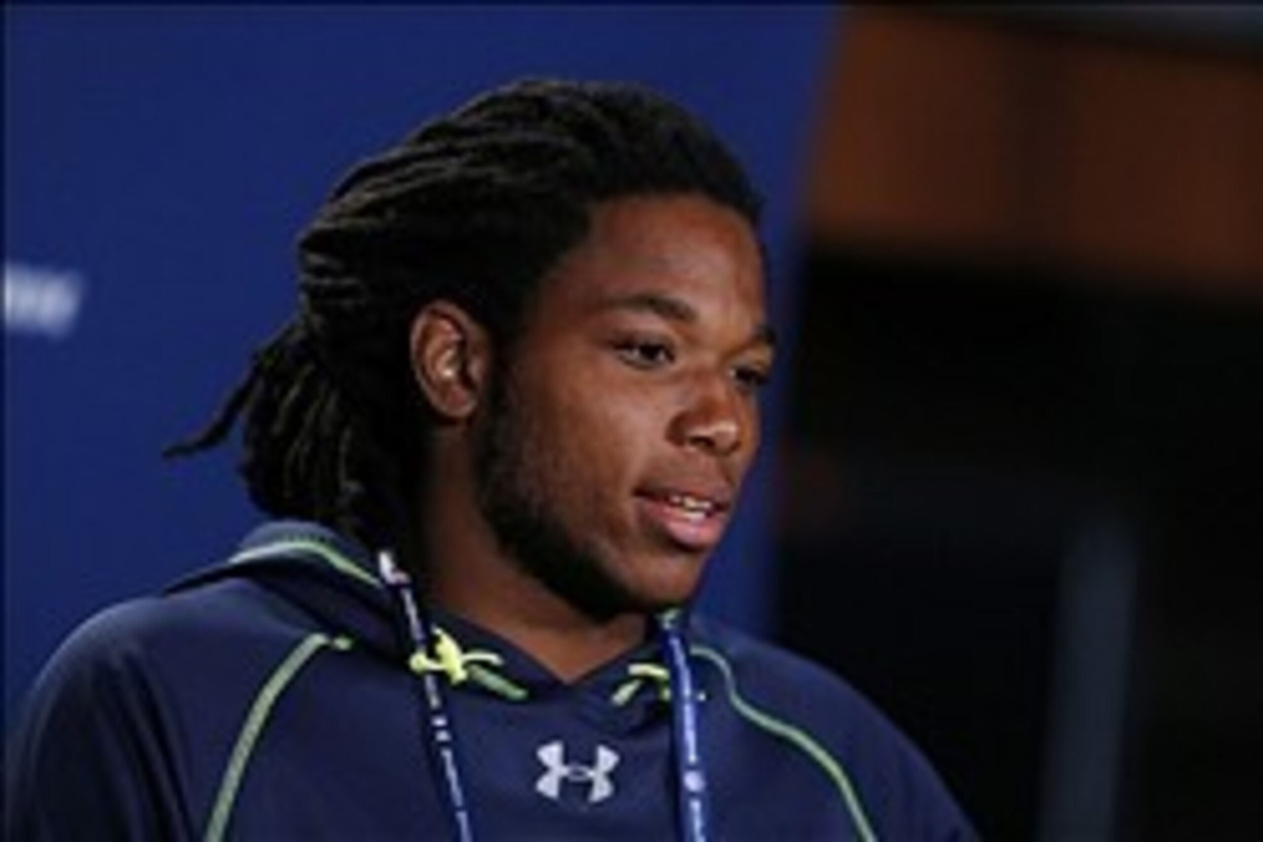 Feb 21, 2014; Indianapolis, IN, USA; Florida State Seminoles wide receiver Kelvin Benjamin speaks to the media in a press conference during the 2014 NFL Combine at Lucas Oil Stadium. Mandatory Credit: Brian Spurlock-USA TODAY Sports Feb 21, 2014; Indianapolis, IN, USA; Florida State Seminoles wide receiver Kelvin Benjamin speaks to the media in a press conference during the 2014 NFL Combine at Lucas Oil Stadium. Mandatory Credit: Brian Spurlock-USA TODAY Sports