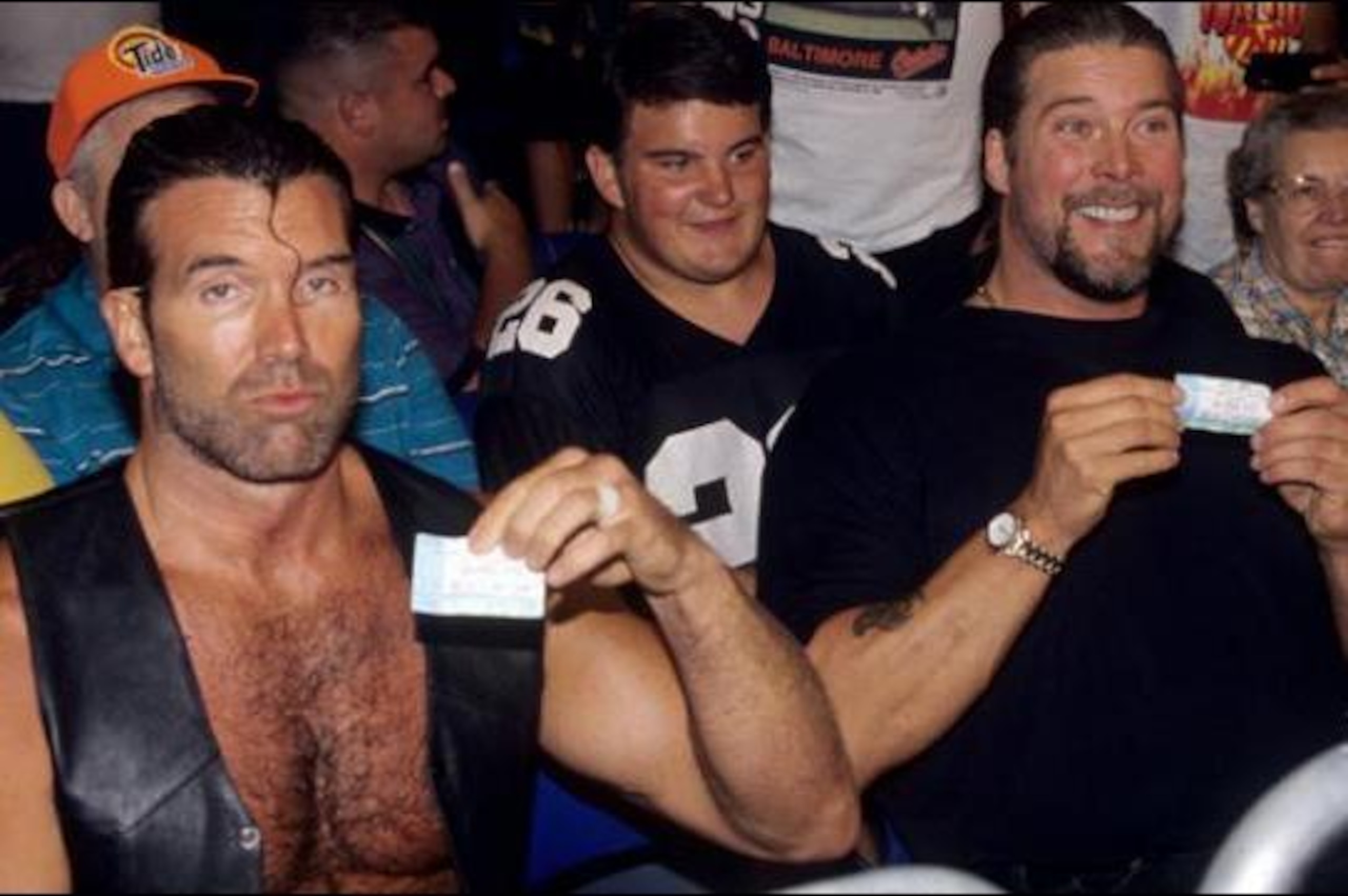 Hall and Nash in the WCW crowd