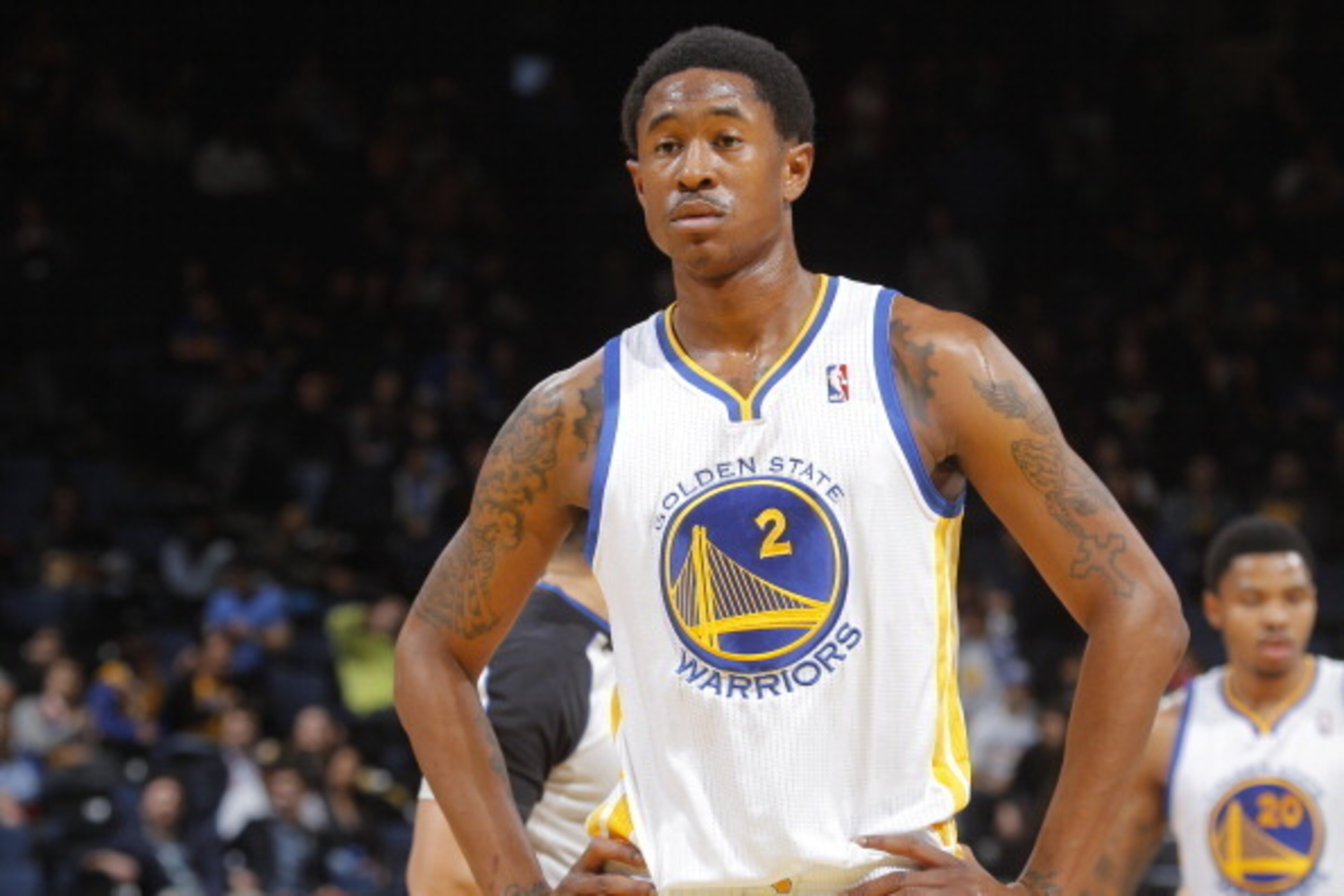 OAKLAND, CA - FEBRUARY 10: MarShon Brooks #2 of the Golden State Warriors in a game against the Philadelphia 76ers on February 10, 2014 at Oracle Arena in Oakland, California. NOTE TO USER: User expressly acknowledges and agrees that, by downloading and o