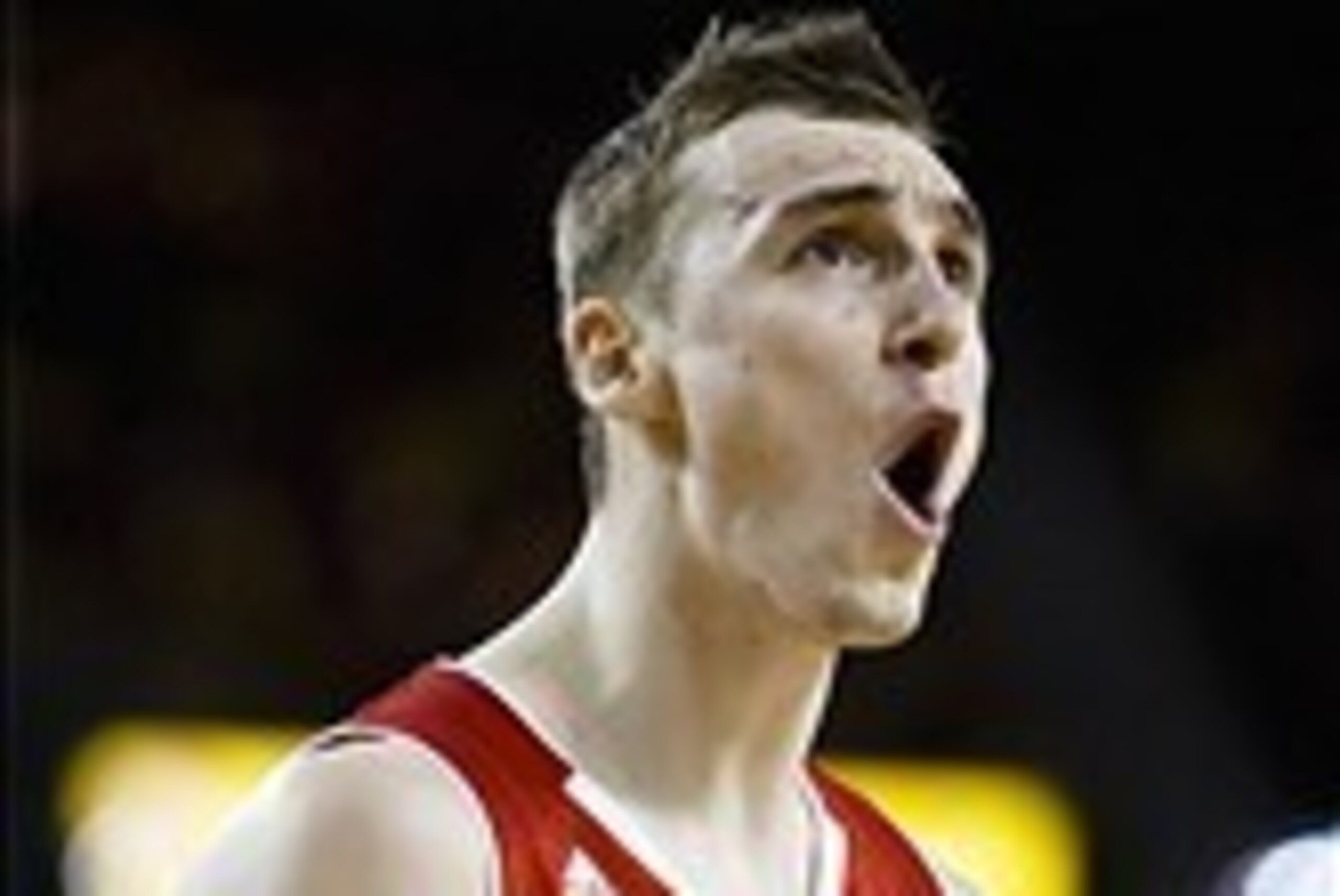 Feb 16, 2014; Ann Arbor, MI, USA; Wisconsin Badgers forward Sam Dekker (15) celebrates on the court in the second half against the Michigan Wolverines at Crisler Arena. The Badgers won 75-62. Mandatory Credit: Rick Osentoski-USA TODAY Sports Feb 16, 2014; Ann Arbor, MI, USA; Wisconsin Badgers forward Sam Dekker (15) celebrates on the court in the second half against the Michigan Wolverines at Crisler Arena. The Badgers won 75-62. Mandatory Credit: Rick Osentoski-USA TODAY Sports