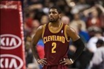 Feb 18, 2014; Philadelphia, PA, USA; Cleveland Cavaliers guard Kyrie Irving (2) during the third quarter against the Philadelphia 76ers at the Wells Fargo Center. The Cavaliers defeated the Sixers 114-85. Mandatory Credit: Howard Smith-USA TODAY Sports