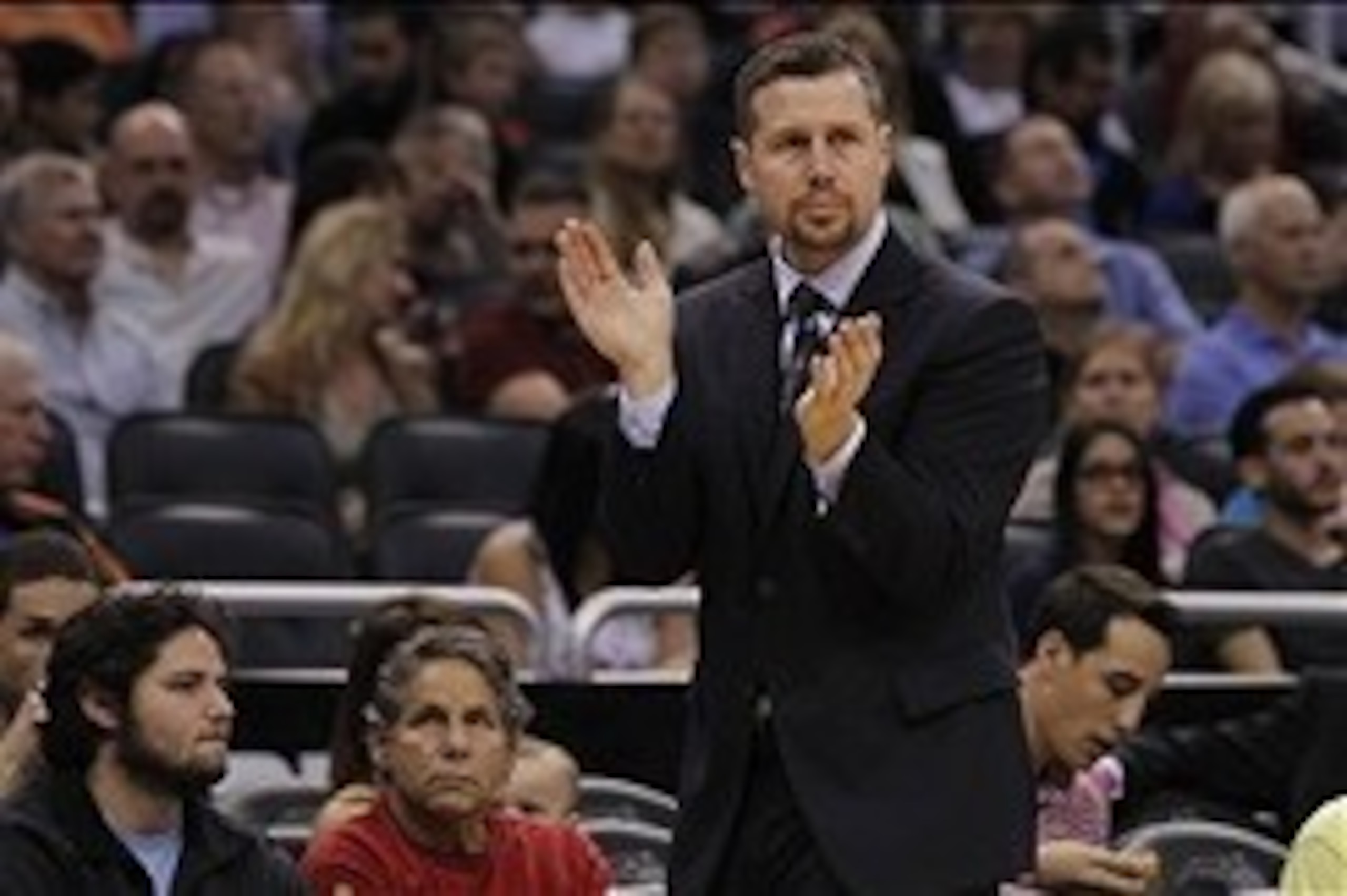 Feb 12, 2014; Orlando, FL, USA; Memphis Grizzlies head coach David Joerger claps against the Orlando Magic during the second quarter at Amway Center. Mandatory Credit: Kim Klement-USA TODAY Sports Feb 12, 2014; Orlando, FL, USA; Memphis Grizzlies head coach David Joerger claps against the Orlando Magic during the second quarter at Amway Center. Mandatory Credit: Kim Klement-USA TODAY Sports