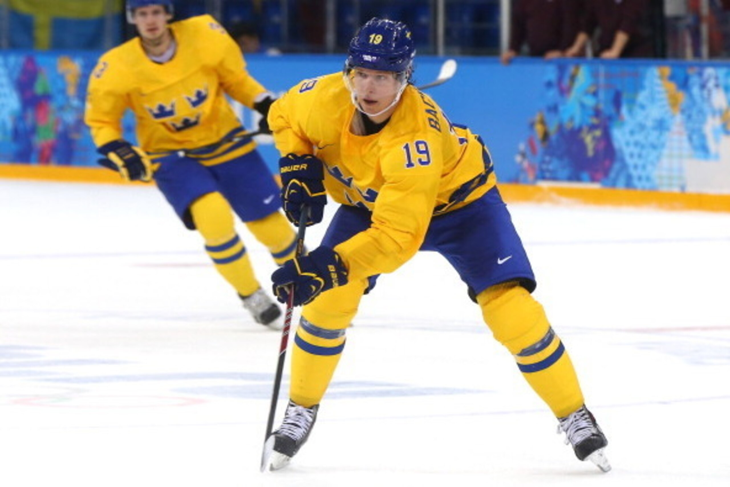 SOCHI, RUSSIA - FEBRUARY 15:  Nicklas Backstrom #19 of Sweden skates against Latvia during the Men's Ice Hockey Preliminary Round Group C game on day eight of the Sochi 2014 Winter Olympics at Shayba Arena on February 15, 2014 in Sochi, Russia.  (Photo by