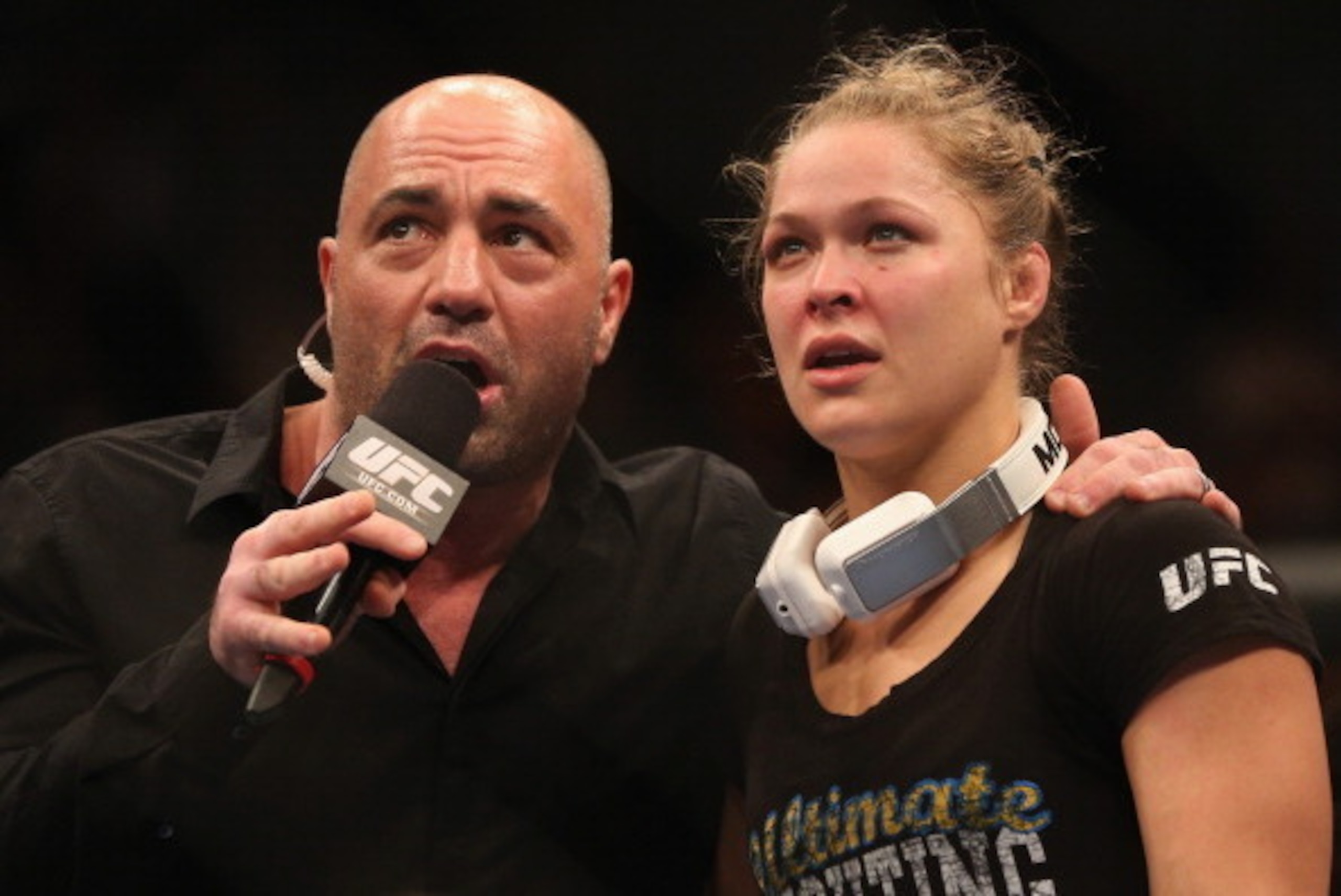 ANAHEIM, CA - FEBRUARY 23:  Ronda Rousey is interviewed following her UFC Bantamweight Title fight victory over Liz Carmouche during UFC 157 at Honda Center on February 23, 2013 in Anaheim, California.  (Photo by Jeff Gross/Getty Images)