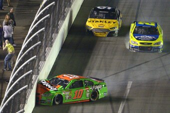 Danica Patrick's No. 10 car was eliminated in the first big crash of the night.