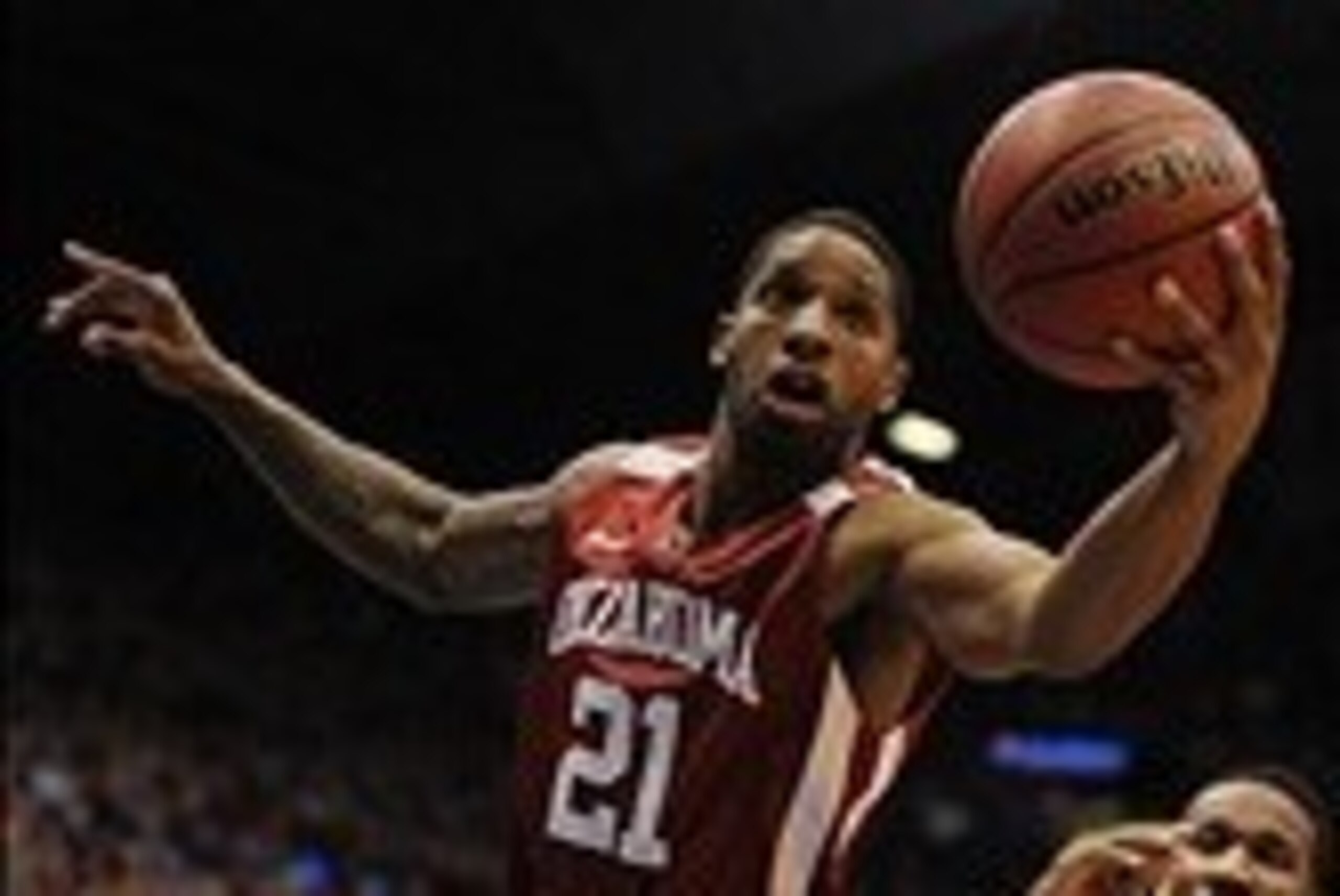 Feb 24, 2014; Lawrence, KS, USA; Oklahoma Sooners forward Cameron Clark (21) battles for a rebound with Kansas Jayhawks guard Wayne Selden, Jr. (1) during the first half at Allen Fieldhouse. Mandatory Credit: Denny Medley-USA TODAY Sports Feb 24, 2014; Lawrence, KS, USA; Oklahoma Sooners forward Cameron Clark (21) battles for a rebound with Kansas Jayhawks guard Wayne Selden, Jr. (1) during the first half at Allen Fieldhouse. Mandatory Credit: Denny Medley-USA TODAY Sports