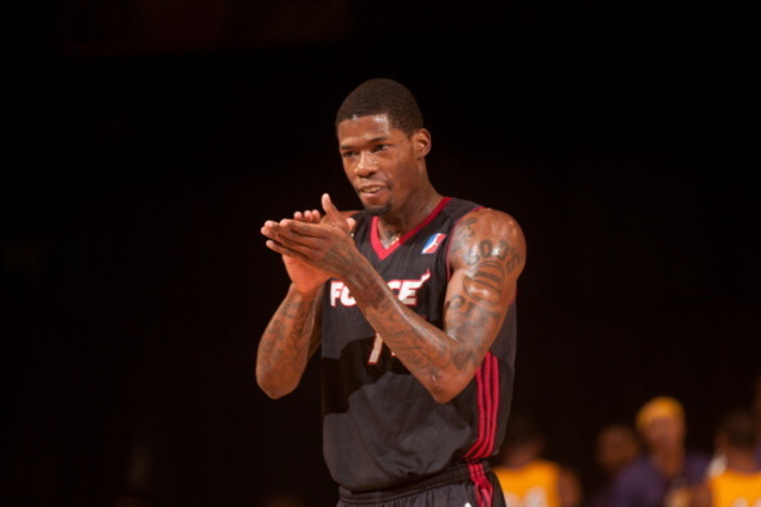 RENO, NV - JANUARY 6:  DeAndre Liggins #14 of the Sioux Falls Skyforce leaves the court against the Los Angeles D-Fenders during the 2014 NBA D-League Showcase on January 6, 2014 at the Reno Events Center in Reno, Nevada. NOTE TO USER: User expressly ackn