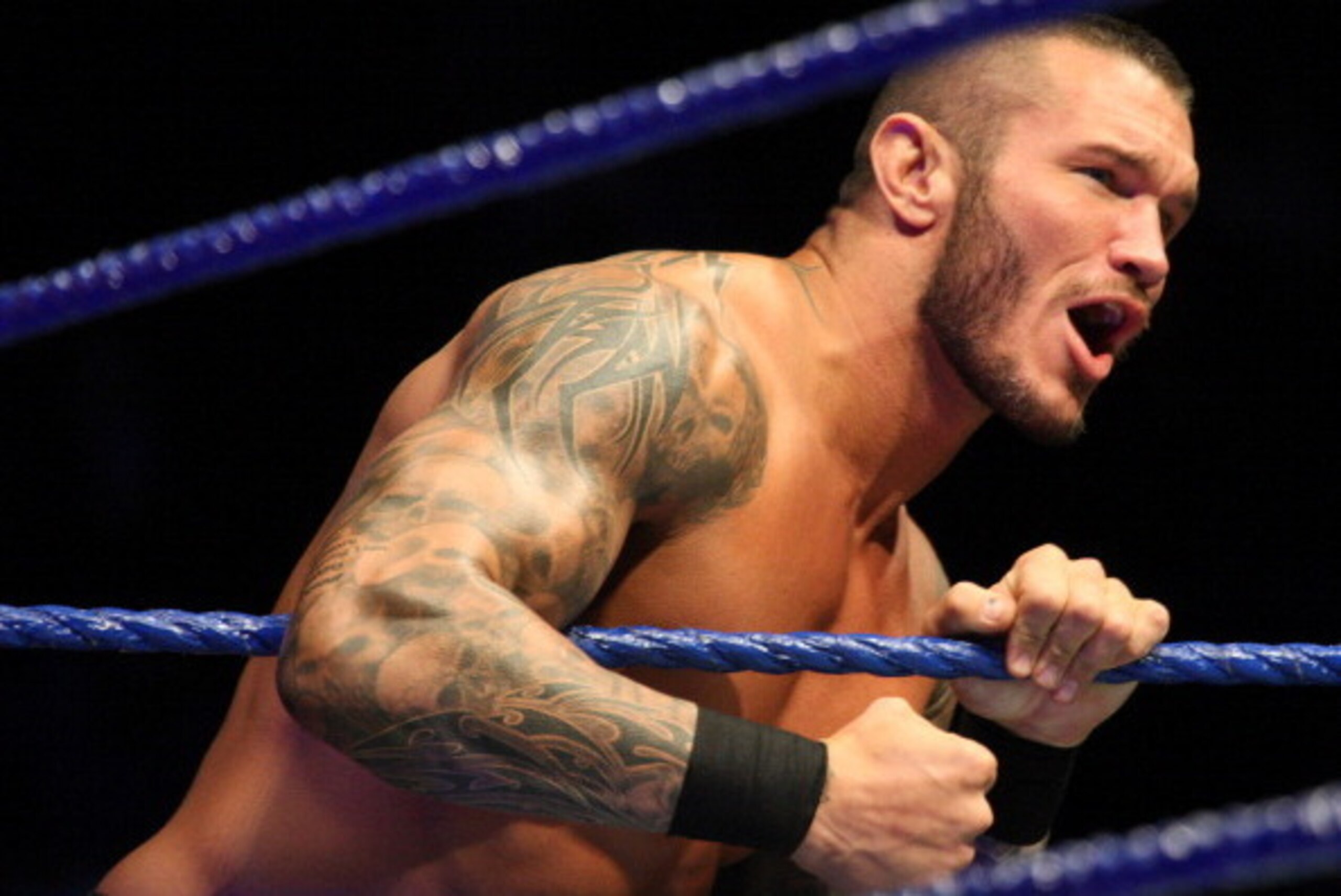 DURBAN, SOUTH AFRICA - JULY 08:  World Heavyweight Champion Randy Orton during the WWE Smackdown Live Tour at Westridge Park Tennis Stadium on July 08, 2011 in Durban, South Africa.  (Photo by Steve Haag/Gallo Images/Getty Images)
