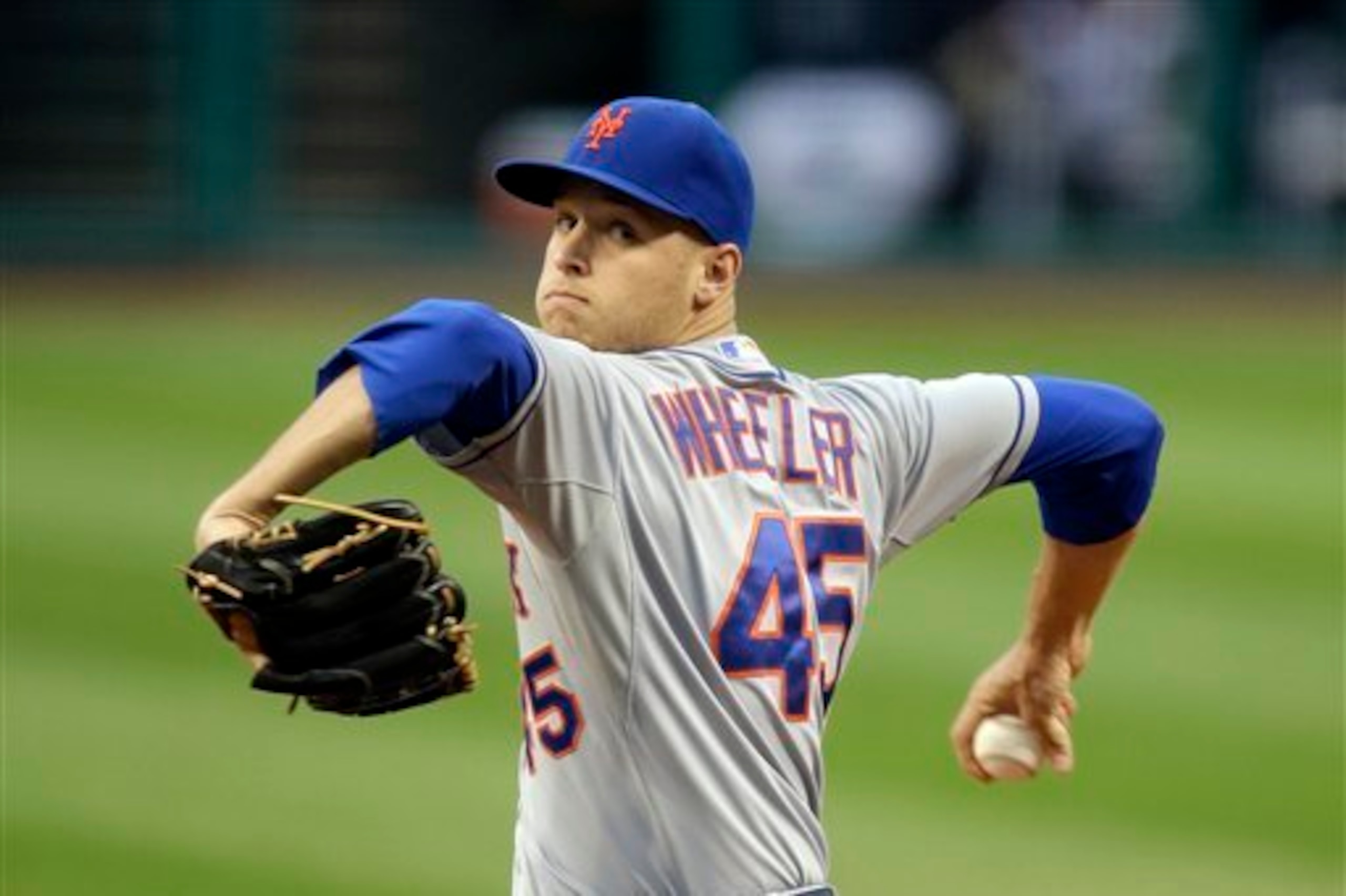 As seen here, Wheeler tucks his shoulder more than the average pitcher, creating an additional element of his delivery that can cause him to get out of sync. As seen here, Wheeler tucks his shoulder more than the average pitcher, creating an additional element of his delivery that can cause him to get out of sync.