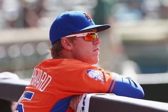 NEW YORK, NY - JULY 14:  Noah Syndergaard #45 of the United States looks on during the game against the World Team on July 14, 2013 at Citi Field in the Flushing neighborhood of the Queens borough of New York City. The United States defeated the World Tea