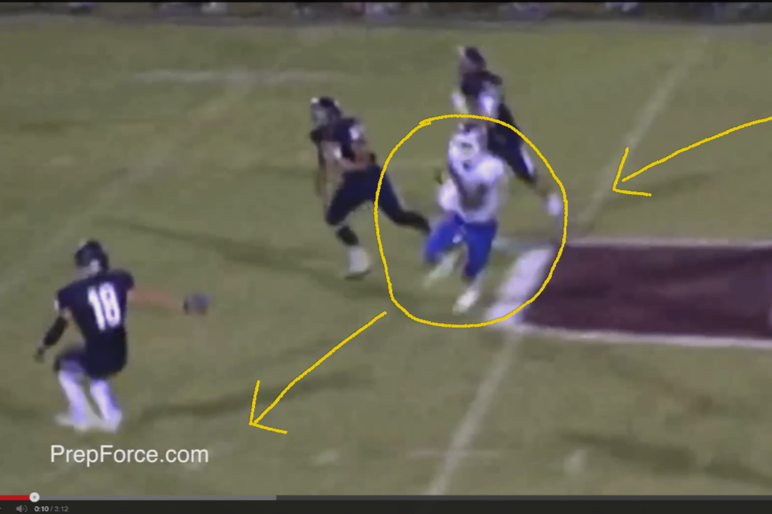Campbell blew by five defenders for a touchdown here.