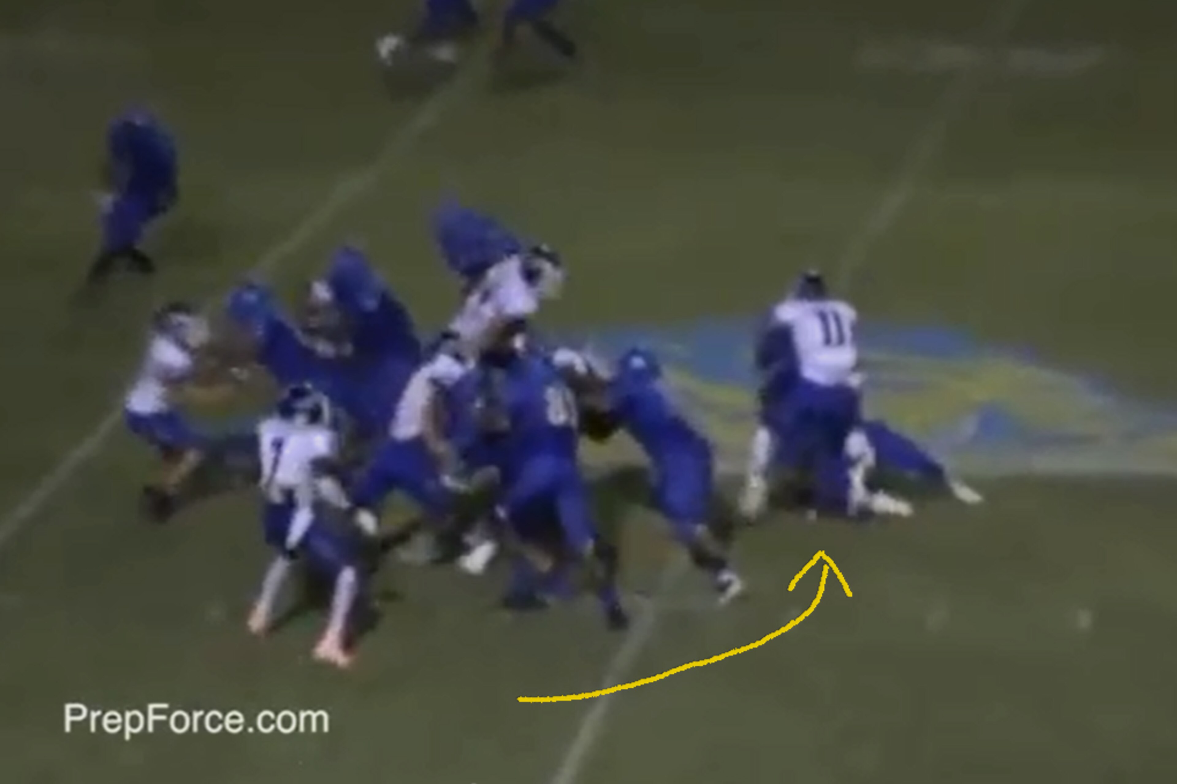 Campbell quickly attacks the backfield.