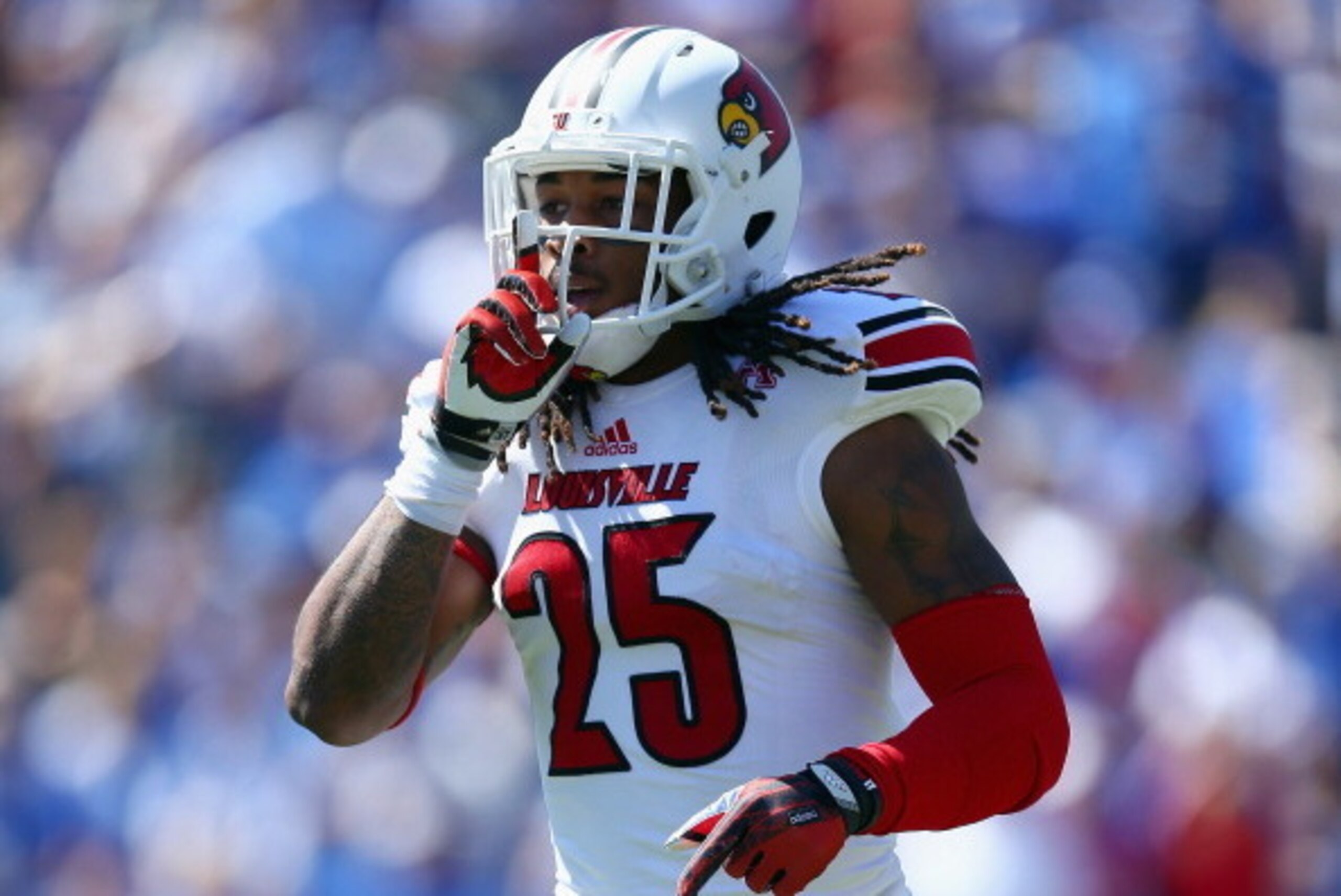 LEXINGTON, KY - SEPTEMBER 14: Calvin Pryor #25 of the Louisville Cardinals celebrates during the game against the Kentucky Wildcats at Commonwealth Stadium on September 14, 2013 in Lexington, Kentucky. (Photo by Andy Lyons/Getty Images) LEXINGTON, KY - SEPTEMBER 14: Calvin Pryor #25 of the Louisville Cardinals celebrates during the game against the Kentucky Wildcats at Commonwealth Stadium on September 14, 2013 in Lexington, Kentucky. (Photo by Andy Lyons/Getty Images)