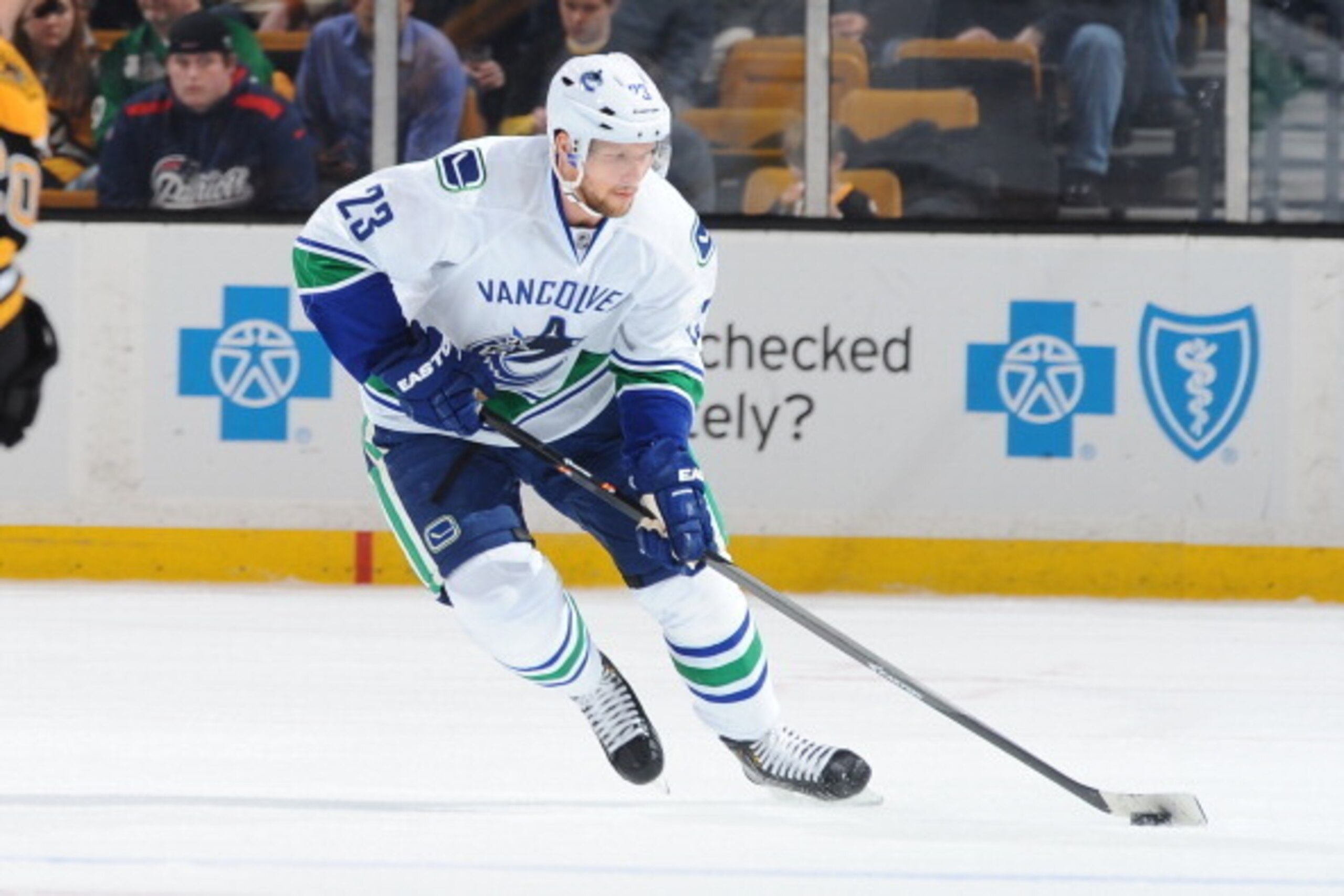 BOSTON, MA - FEBRUARY 4 : Alexander Edler #23 of the Vancouver Canucks skates against the Boston Bruins at the TD Garden on February 4, 2014 in Boston, Massachusetts. (Photo by Steve Babineau/NHLI via Getty Images) BOSTON, MA - FEBRUARY 4 : Alexander Edler #23 of the Vancouver Canucks skates against the Boston Bruins at the TD Garden on February 4, 2014 in Boston, Massachusetts. (Photo by Steve Babineau/NHLI via Getty Images)