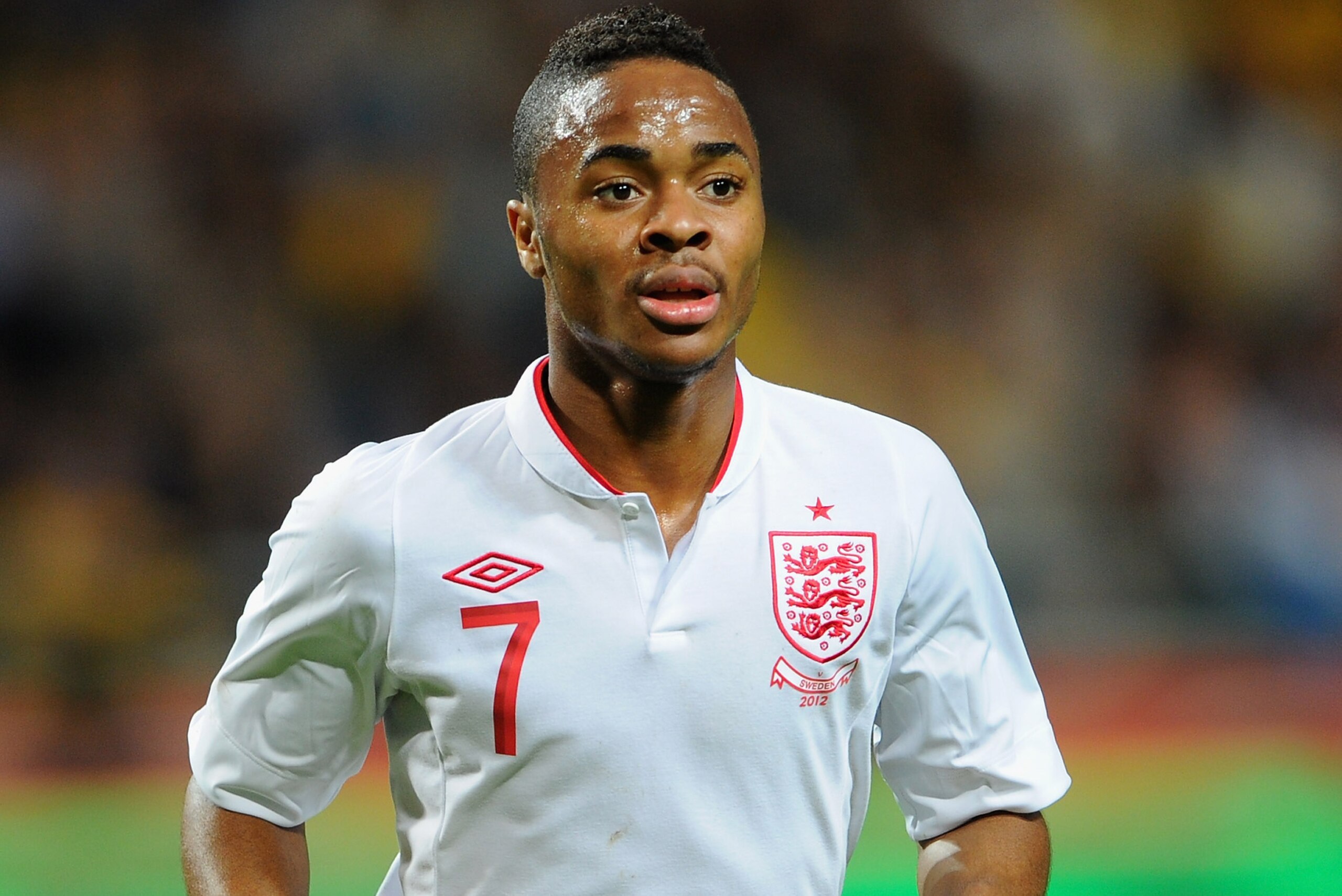 STOCKHOLM, SWEDEN - NOVEMBER 14:  Raheem Sterling in action during the international friendly match between Sweden and England at the Friends Arena on November 14, 2012 in Stockholm, Sweden.  (Photo by Michael Regan/Getty Images)