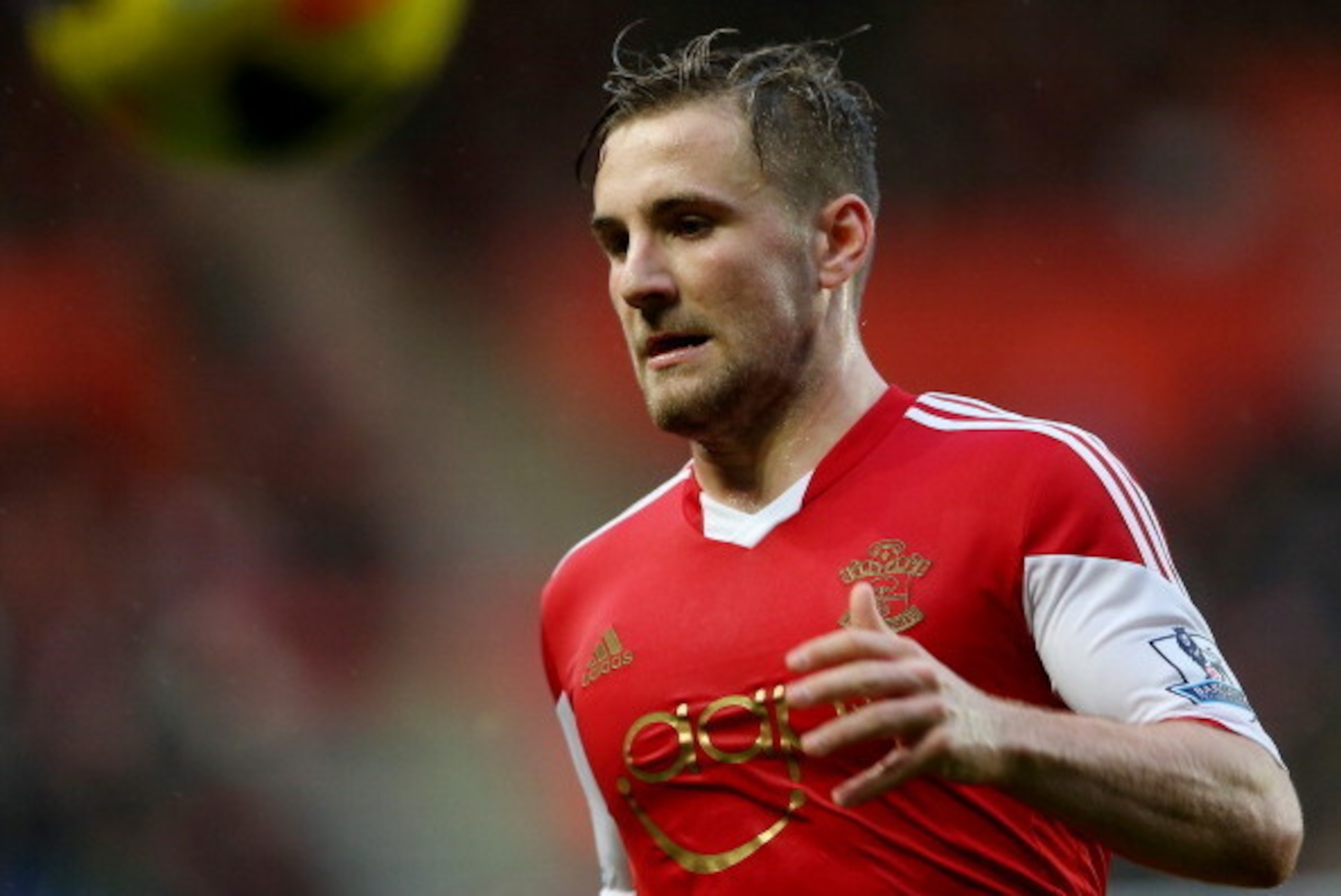 SOUTHAMPTON, ENGLAND - FEBRUARY 08:  Luke Shaw of Southampton during the Barclays Premier League match between Southampton and Stoke City at St Mary's Stadium on February 8, 2014 in Southampton, England.  (Photo by Scott Heavey/Getty Images)