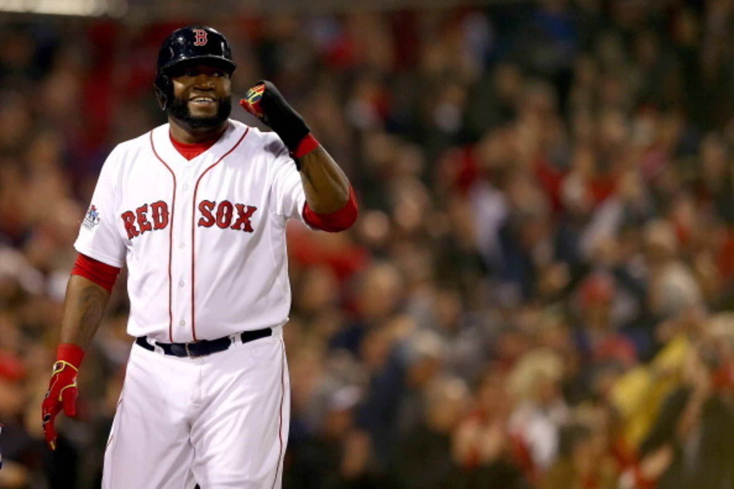 BOSTON, MA - OCTOBER 30: David Ortiz #34 of the Boston Red Sox celebrates after scoring in the third inning against the St. Louis Cardinals during Game Six of the 2013 World Series at Fenway Park on October 30, 2013 in Boston, Massachusetts. (Photo by El BOSTON, MA - OCTOBER 30: David Ortiz #34 of the Boston Red Sox celebrates after scoring in the third inning against the St. Louis Cardinals during Game Six of the 2013 World Series at Fenway Park on October 30, 2013 in Boston, Massachusetts. (Photo by El