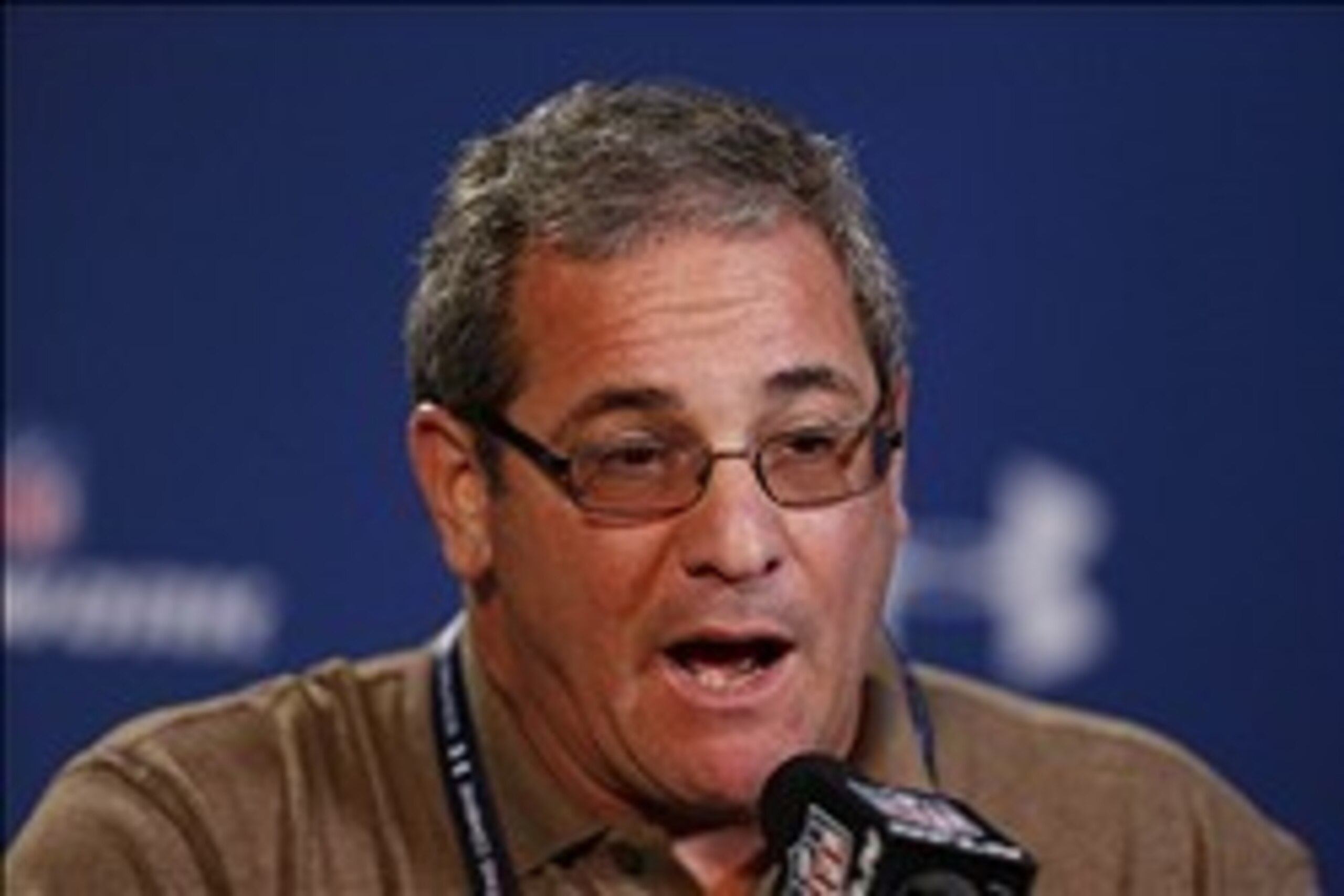 Feb 20, 2014; Indianapolis, IN, USA; Carolina Panthers general manager Dave Gettleman speaks during a press conference during the 2014 NFL Combine at Lucas Oil Stadium. Mandatory Credit: Brian Spurlock-USA TODAY Sports