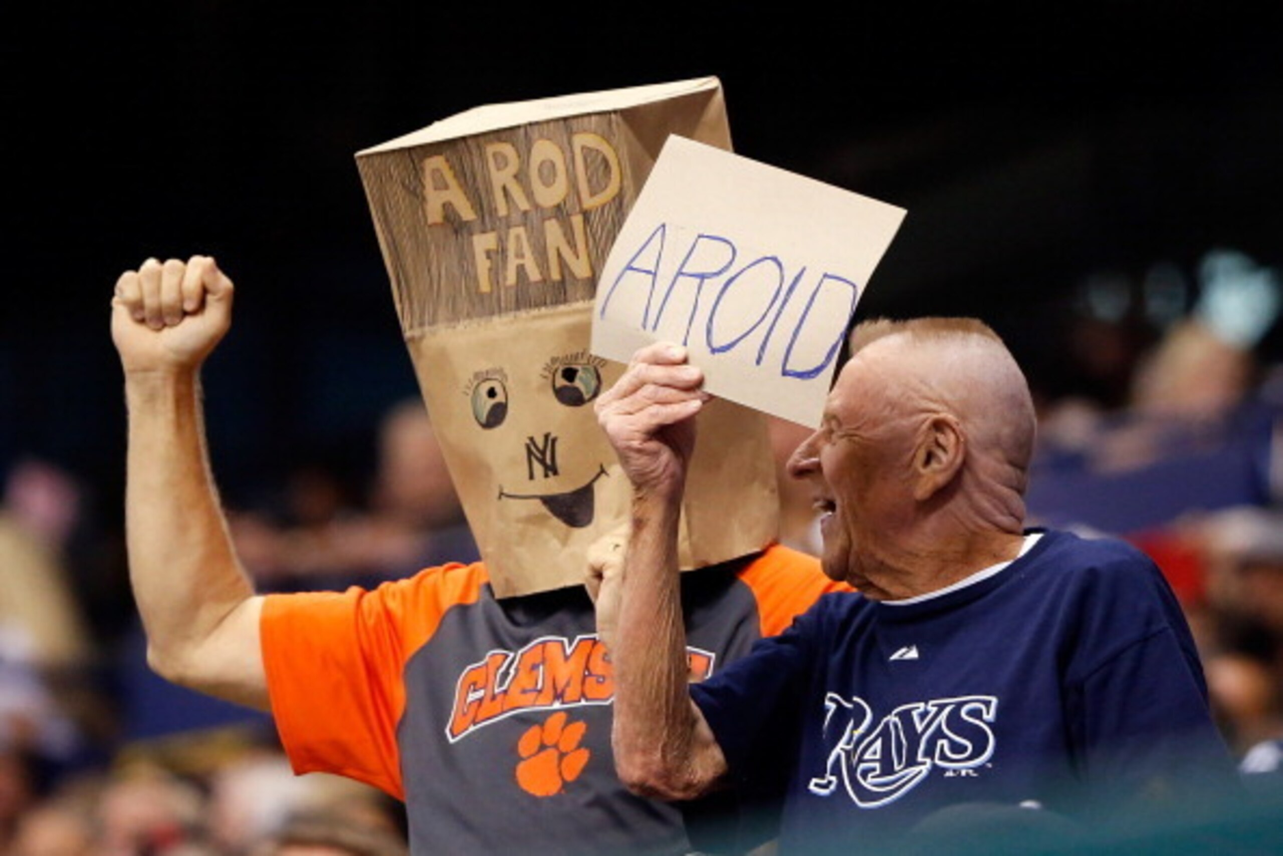 ST. PETERSBURG, FL - AUGUST 24: Fans express their views on Alex Rodriguez during the game between the Tampa Bay Rays and the New York Yankees at Tropicana Field on August 24, 2013 in St. Petersburg, Florida. (Photo by J. Meric/Getty Images) ST. PETERSBURG, FL - AUGUST 24: Fans express their views on Alex Rodriguez during the game between the Tampa Bay Rays and the New York Yankees at Tropicana Field on August 24, 2013 in St. Petersburg, Florida. (Photo by J. Meric/Getty Images)