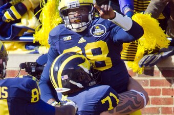 No. 71 Ben Braden hopes to carry the load at offensive tackle this season