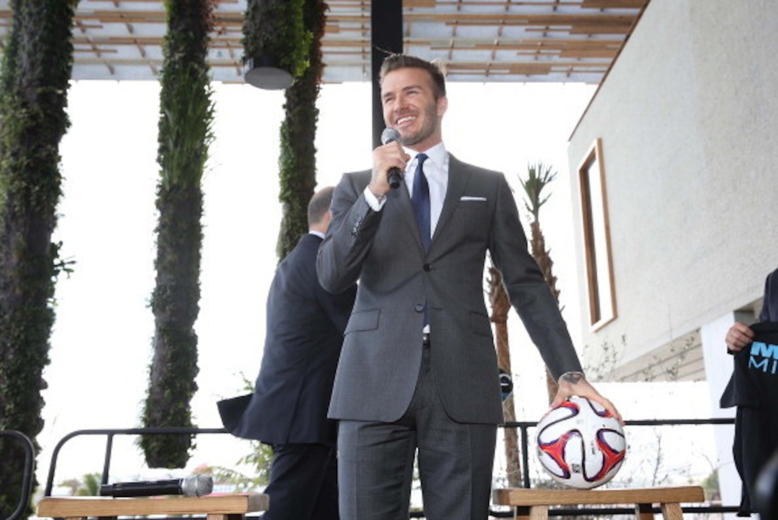 MIAMI, FL - FEBRUARY 05: David Beckham attends a press conference to announce their plans to launch a new Major League Soccer franchise at PAMM Art Museum on February 5, 2014 in Miami, Florida. (Photo by Aaron Davidson/Getty Images)