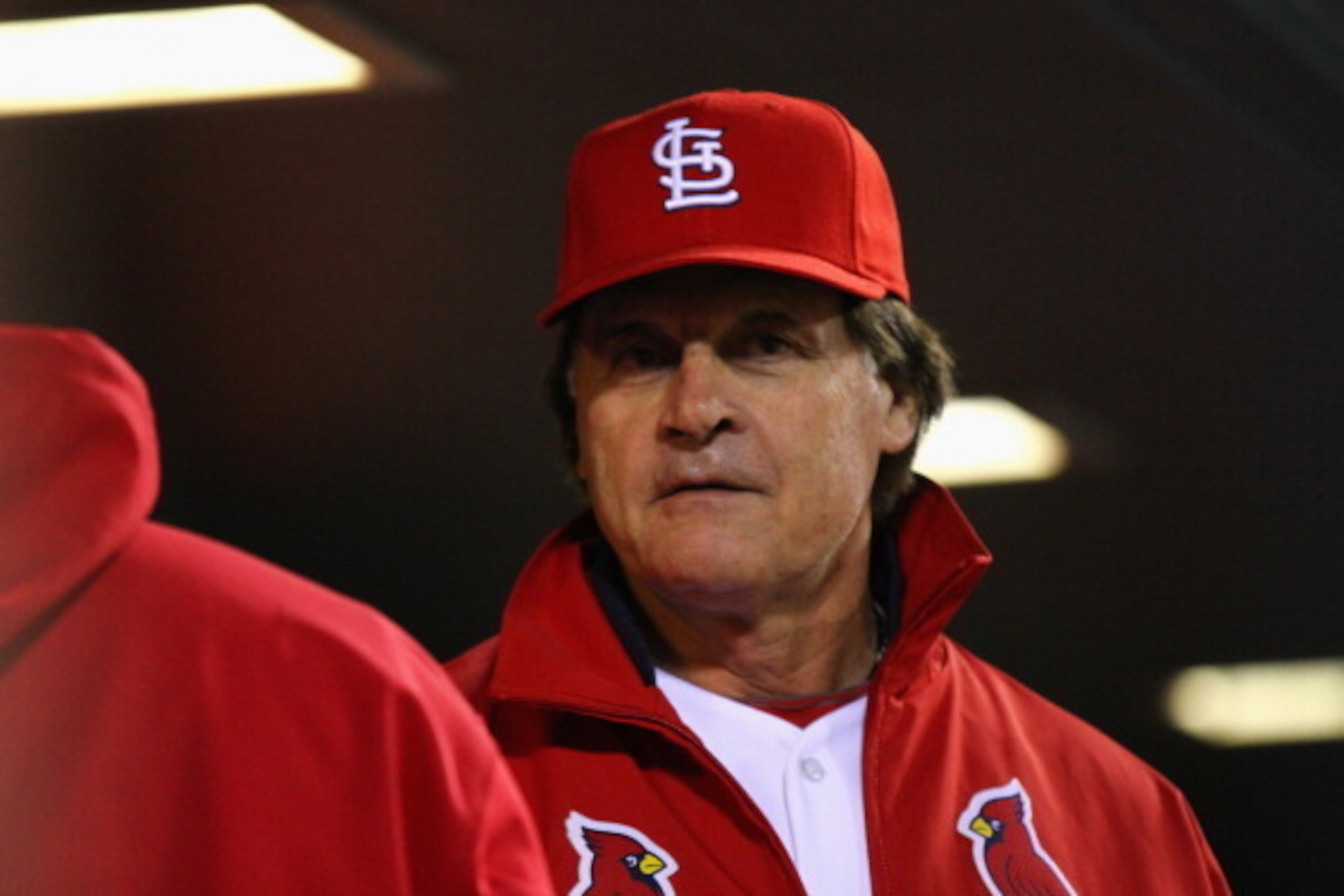 ST LOUIS, MO - OCTOBER 14:  Manager Tony LaRussa #10 of the St. Louis Cardinals looks on against the Milwaukee Brewers during Game Five of the National League Championship Series at Busch Stadium on October 14, 2011 in St Louis, Missouri.  (Photo by Dilip
