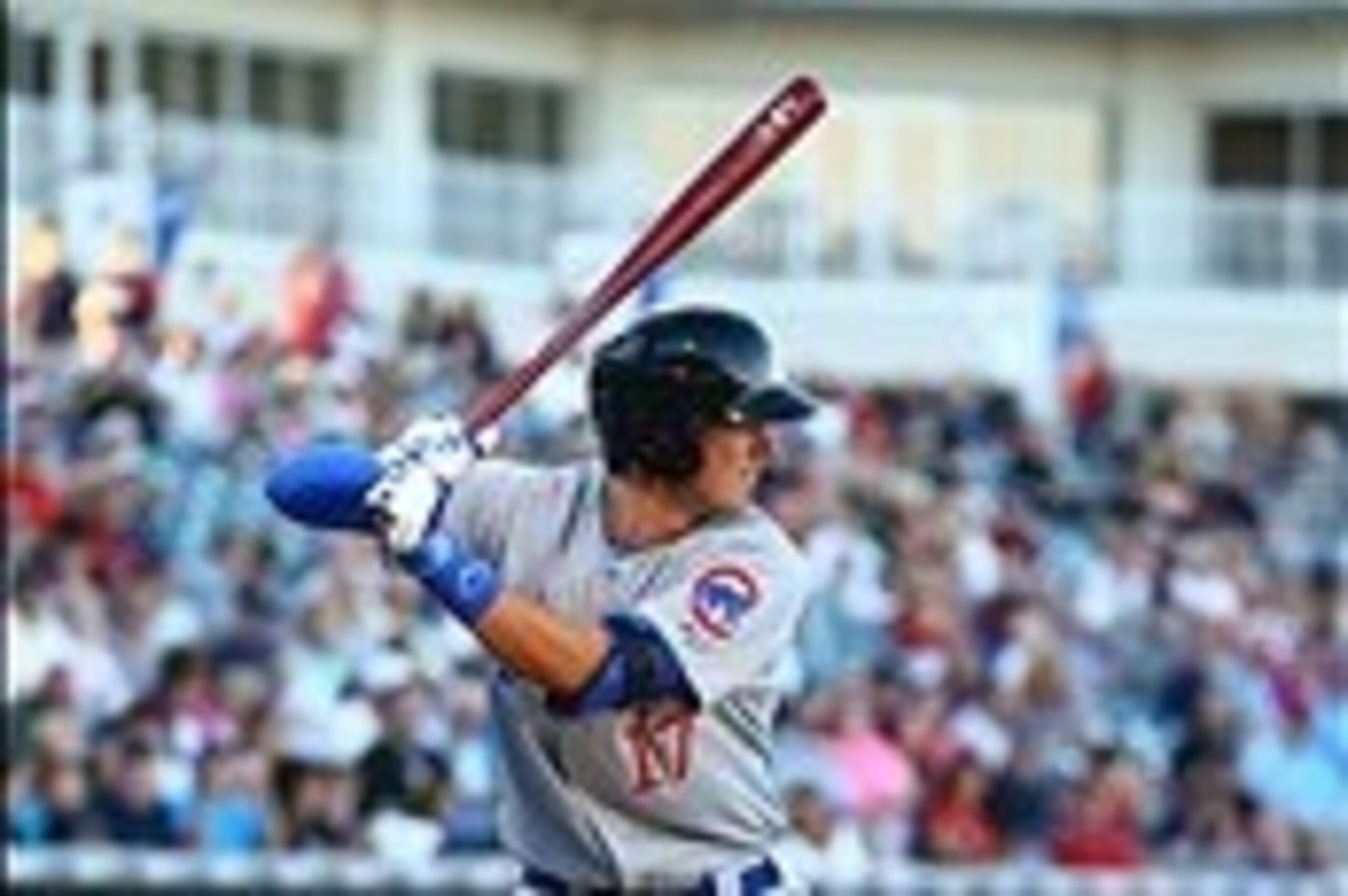 Nov 2, 2013; Surprise, AZ, USA; Chicago Cubs third baseman Kris Bryant bats against the West during the Fall Stars Game at Surprise Stadium. Mandatory Credit: Mark J. Rebilas-USA TODAY Sports