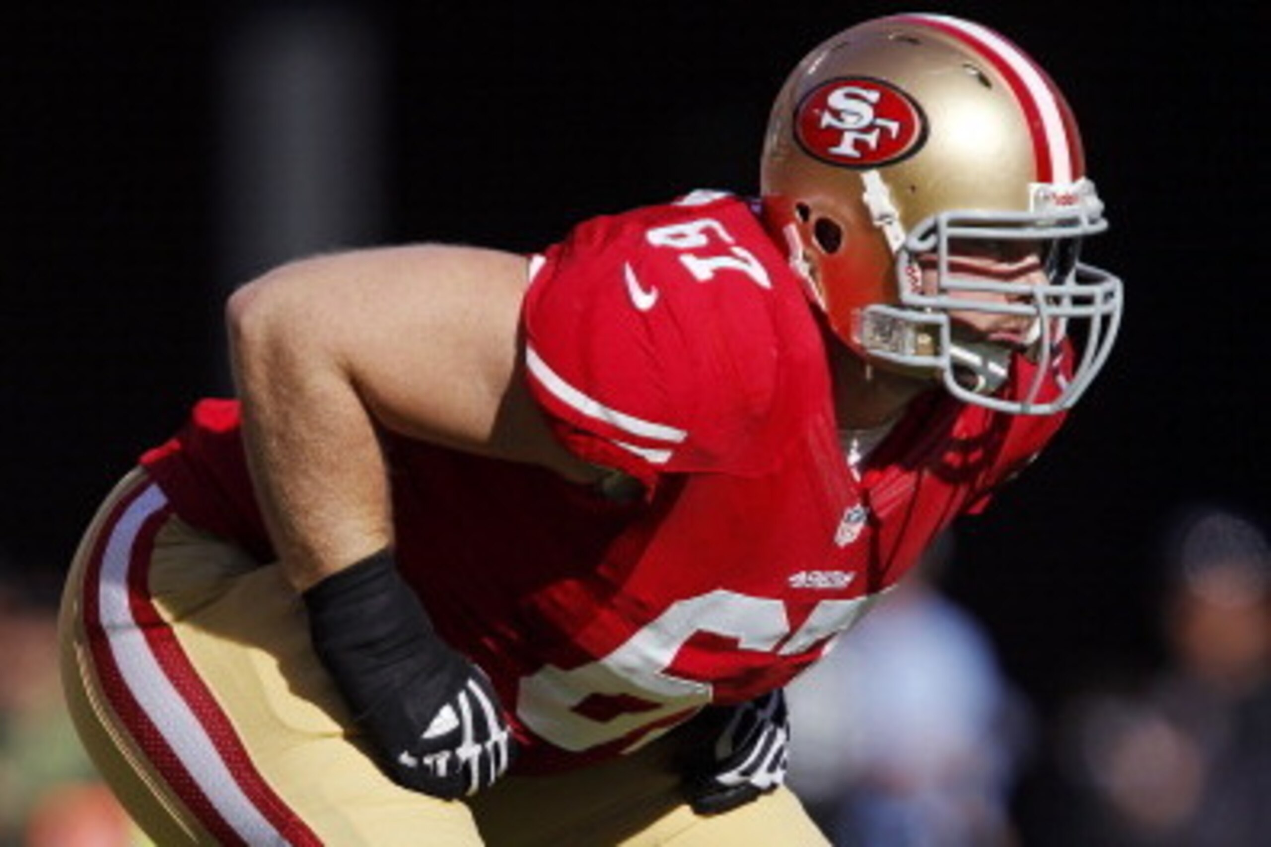 SAN FRANCISCO, CA - NOVEMBER 11: Guard Daniel Kilgore #67 of the San Francisco 49ers lines up against the St. Louis Rams in the first quarter on November 11, 2012 at Candlestick Park in San Francisco, California. The teams tied 24-24 in overtime. (Phot SAN FRANCISCO, CA - NOVEMBER 11: Guard Daniel Kilgore #67 of the San Francisco 49ers lines up against the St. Louis Rams in the first quarter on November 11, 2012 at Candlestick Park in San Francisco, California. The teams tied 24-24 in overtime. (Phot