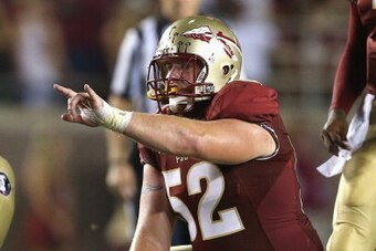 TALLAHASSEE, FL - SEPTEMBER 22:  Bryan Stork #52 of the Florida State Seminoles during their game at Doak Campbell Stadium on September 22, 2012 in Tallahassee, Florida.  (Photo by Streeter Lecka/Getty Images)