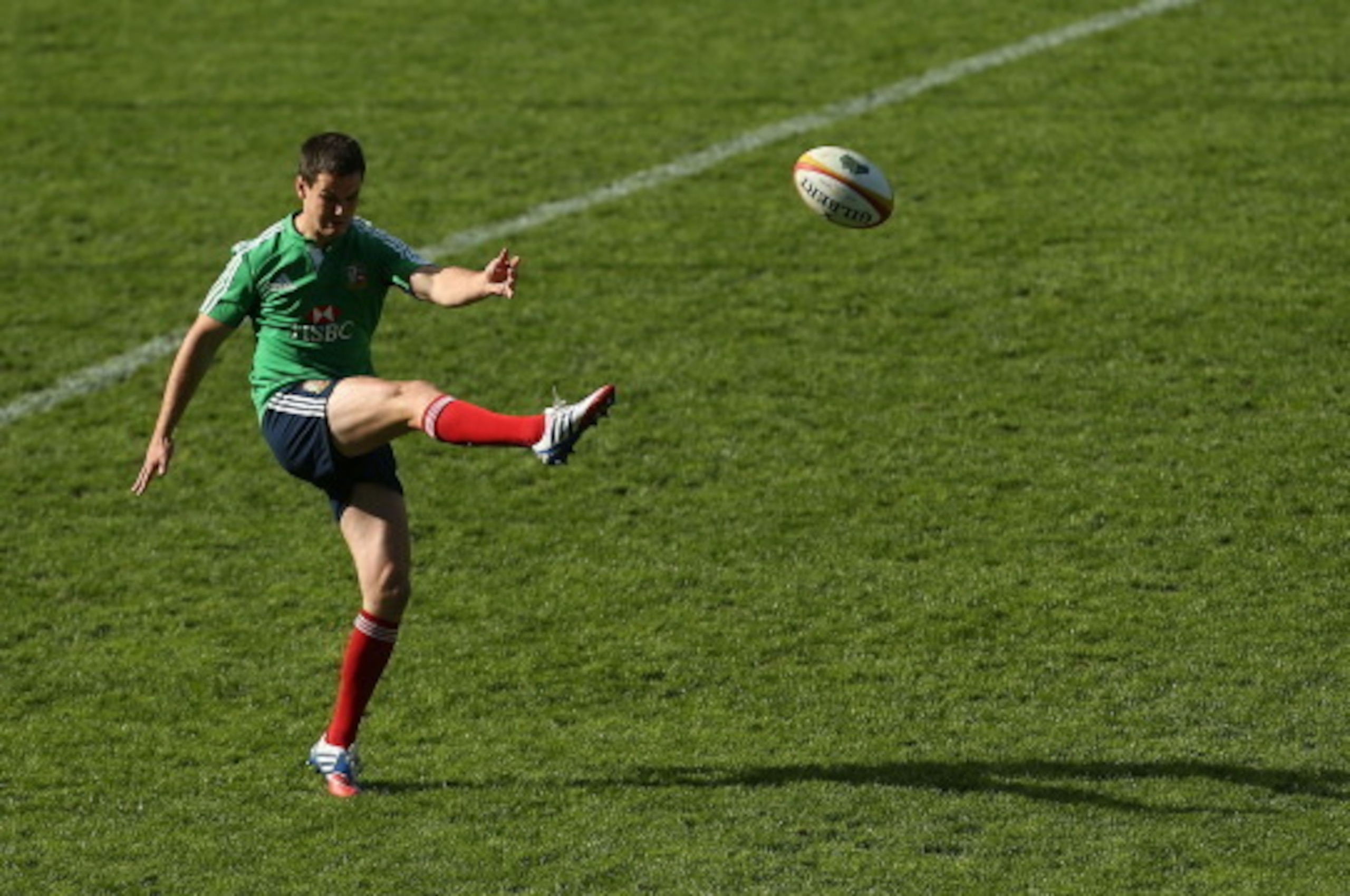 SYDNEY, AUSTRALIA - JUNE 14:  Jonny Sexton of the Lions practices his kicking during a British & Irish Lions training session at Allianz Stadium on June 14, 2013 in Sydney, Australia.  (Photo by Mark Metcalfe/Getty Images)