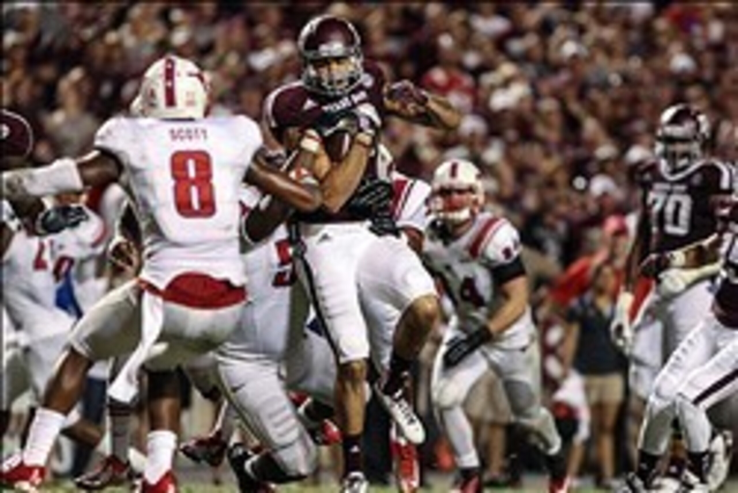 Sep 21, 2013; College Station, TX, USA; Texas A&M Aggies wide receiver Mike Evans (13) makes a reception during the second quarter against the Southern Methodist Mustangs at Kyle Field. Mandatory Credit: Troy Taormina-USA TODAY Sports