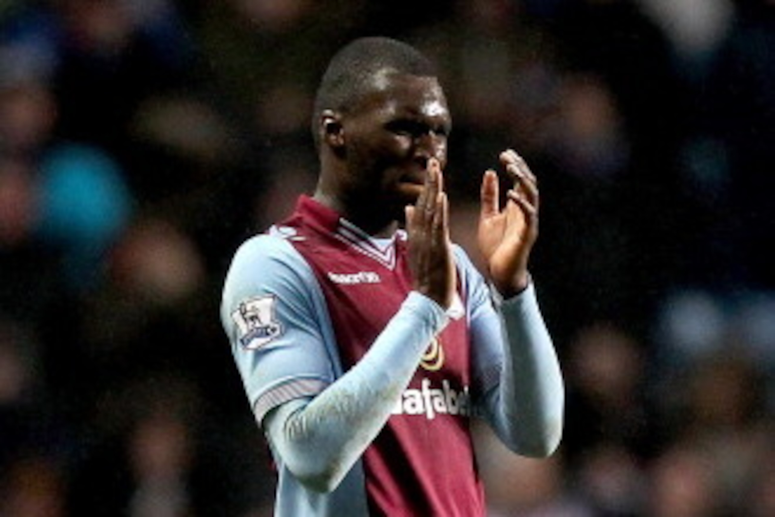 BIRMINGHAM, ENGLAND - MARCH 02: Christian Benteke applauds the fans as he walks off after being substituted during the Barclays Premier League match between Aston Villa and Norwich City at Villa Park on March 2, 2014 in Birmingham, England.  (Photo by Ben