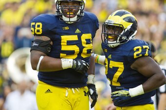 No. 58 Chris Bryant won't be blocking for No. 27 Derrick Green next season.