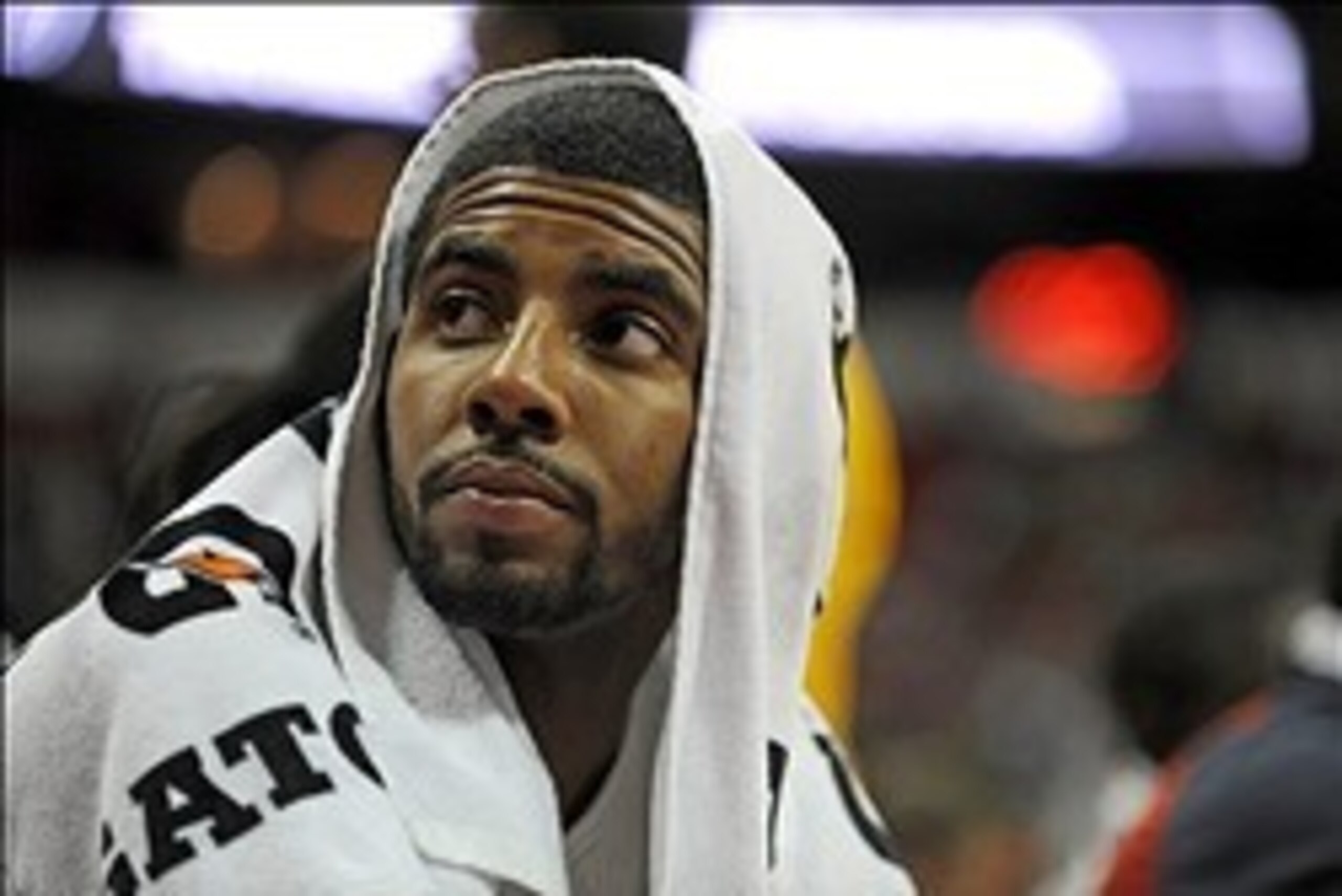 Jul 25, 2013; Las Vegas, NV, USA; USA White Team forward Kyrie Irving looks into the crowd from the bench during the 2013 USA Basketball Showcase at the Thomas and Mack Center. Mandatory Credit: Stephen R. Sylvanie-USA TODAY Sports Jul 25, 2013; Las Vegas, NV, USA; USA White Team forward Kyrie Irving looks into the crowd from the bench during the 2013 USA Basketball Showcase at the Thomas and Mack Center. Mandatory Credit: Stephen R. Sylvanie-USA TODAY Sports